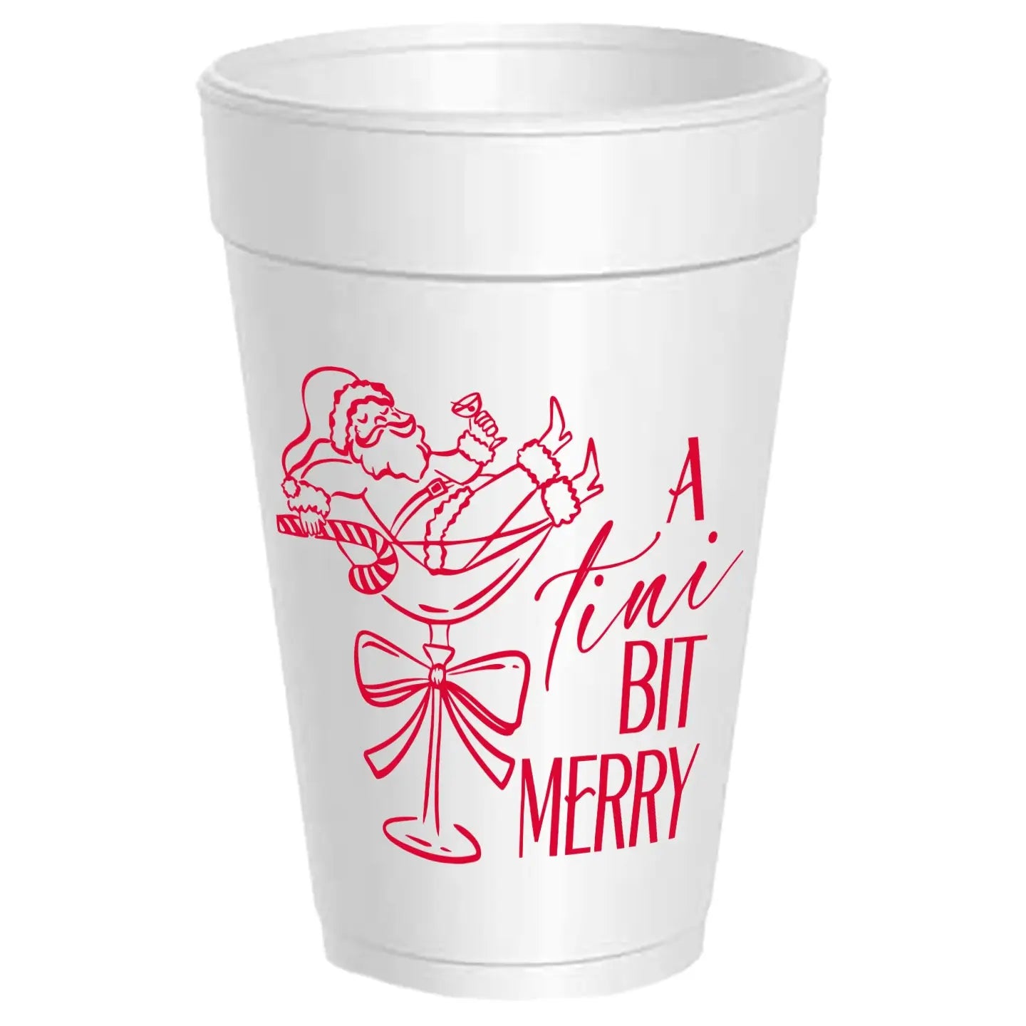 Tini Bit Merry Santa Styrofoam Cups