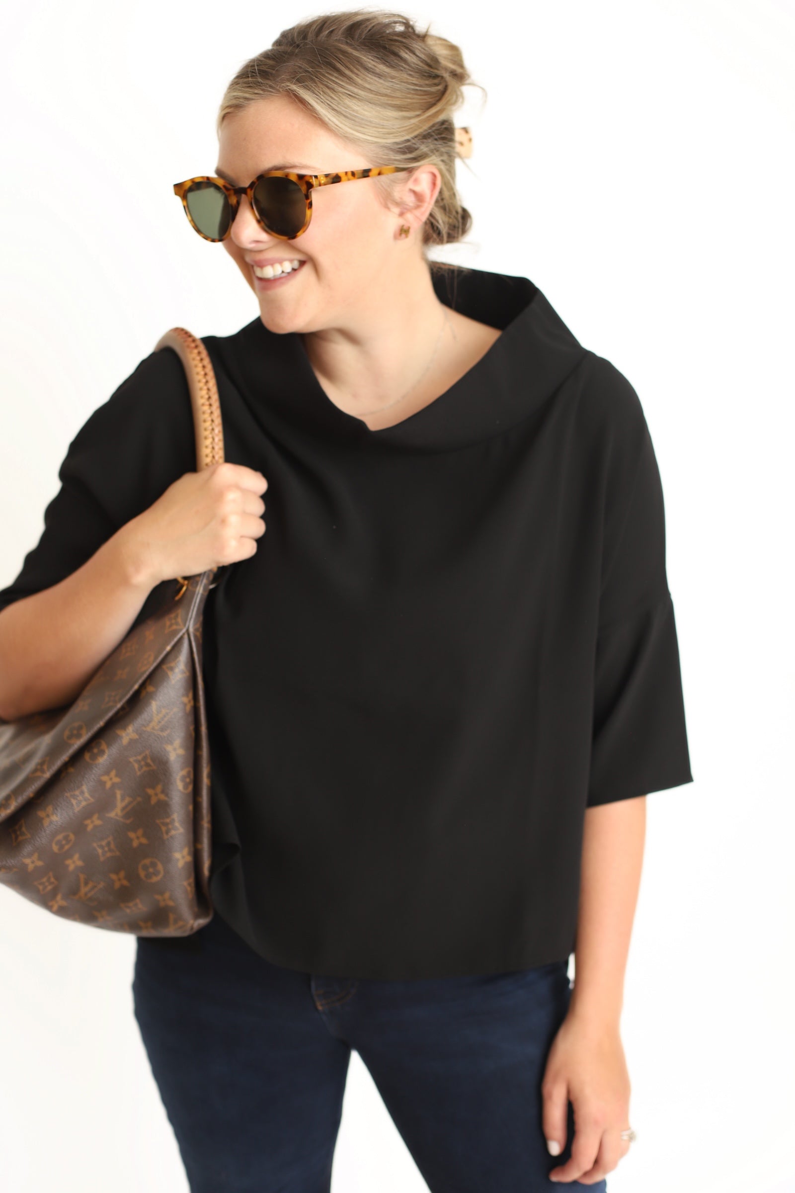 The Audrey Blouse-  Black