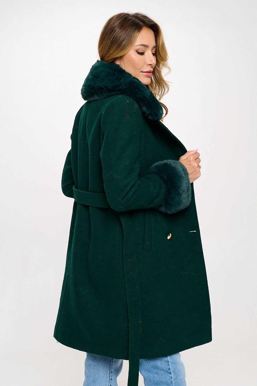 The Sunday Stroll Fur Coat - Green