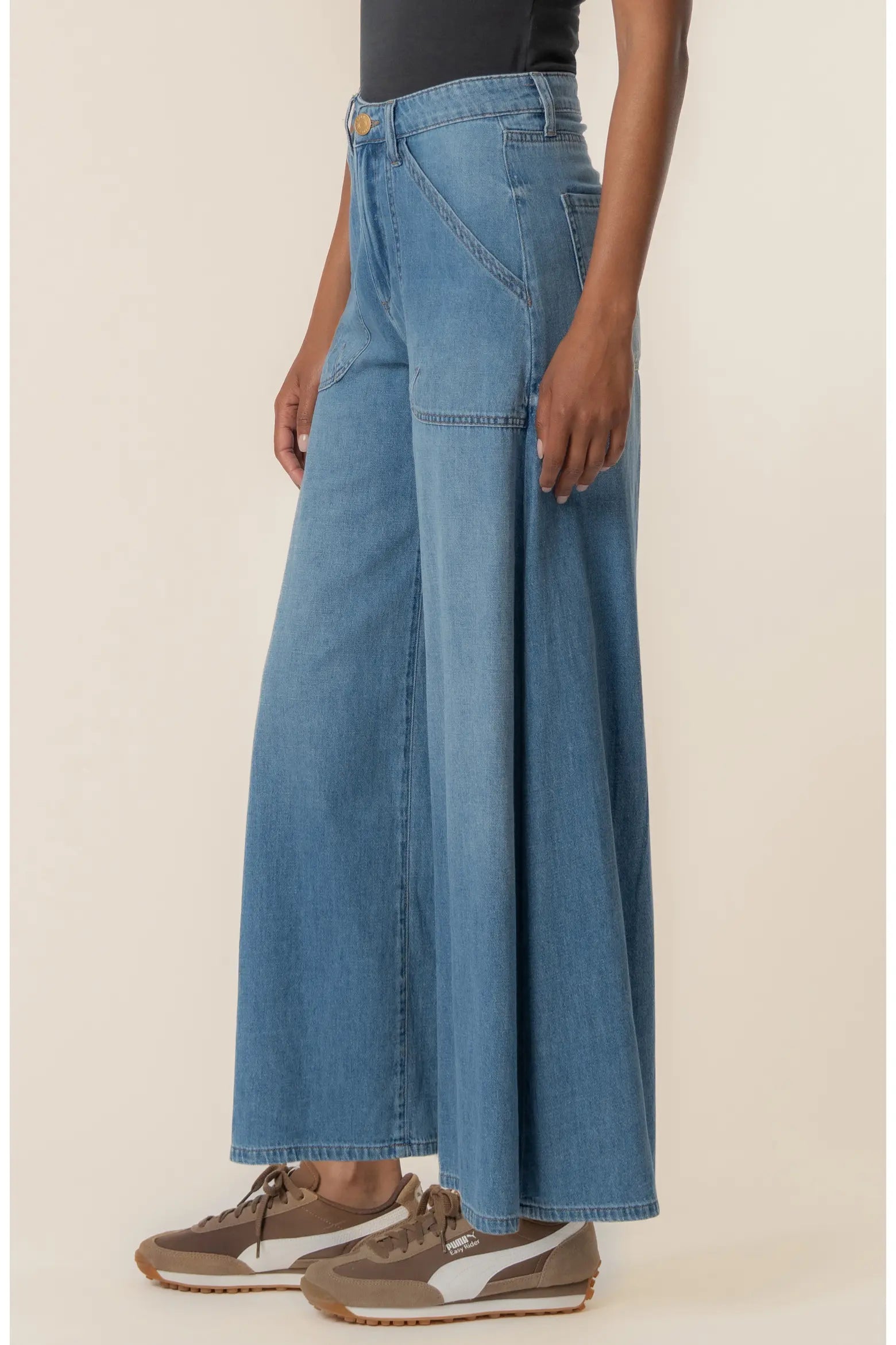 Blake High Rise Super Wide Leg - Simulated Wash