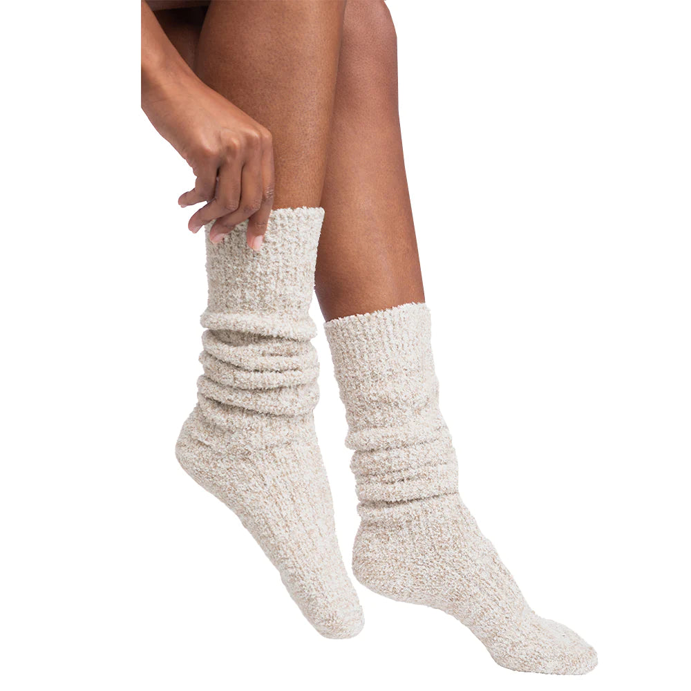 Marshmallow Slouch Socks- Stone