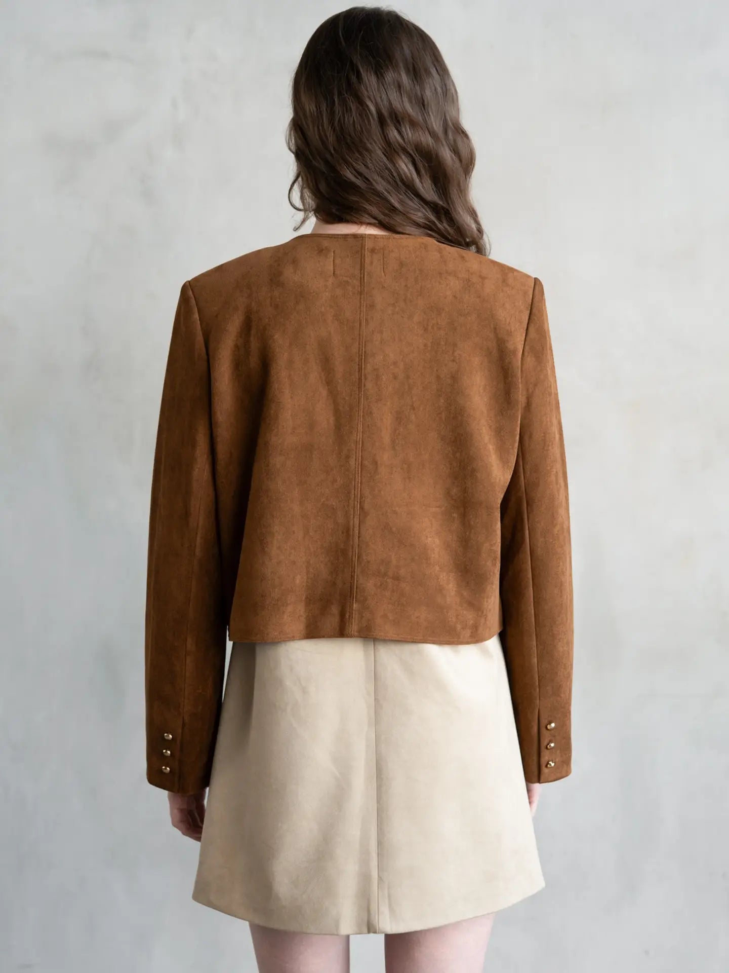 The Parisian Suede Utility Crop Jacket