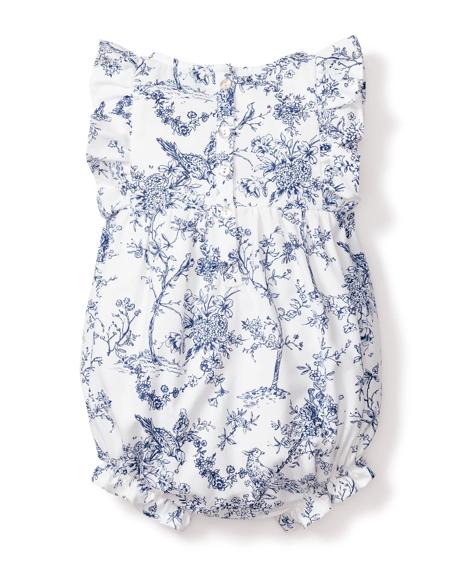 Baby's Twill Ruffled Romper- Timeless Toile