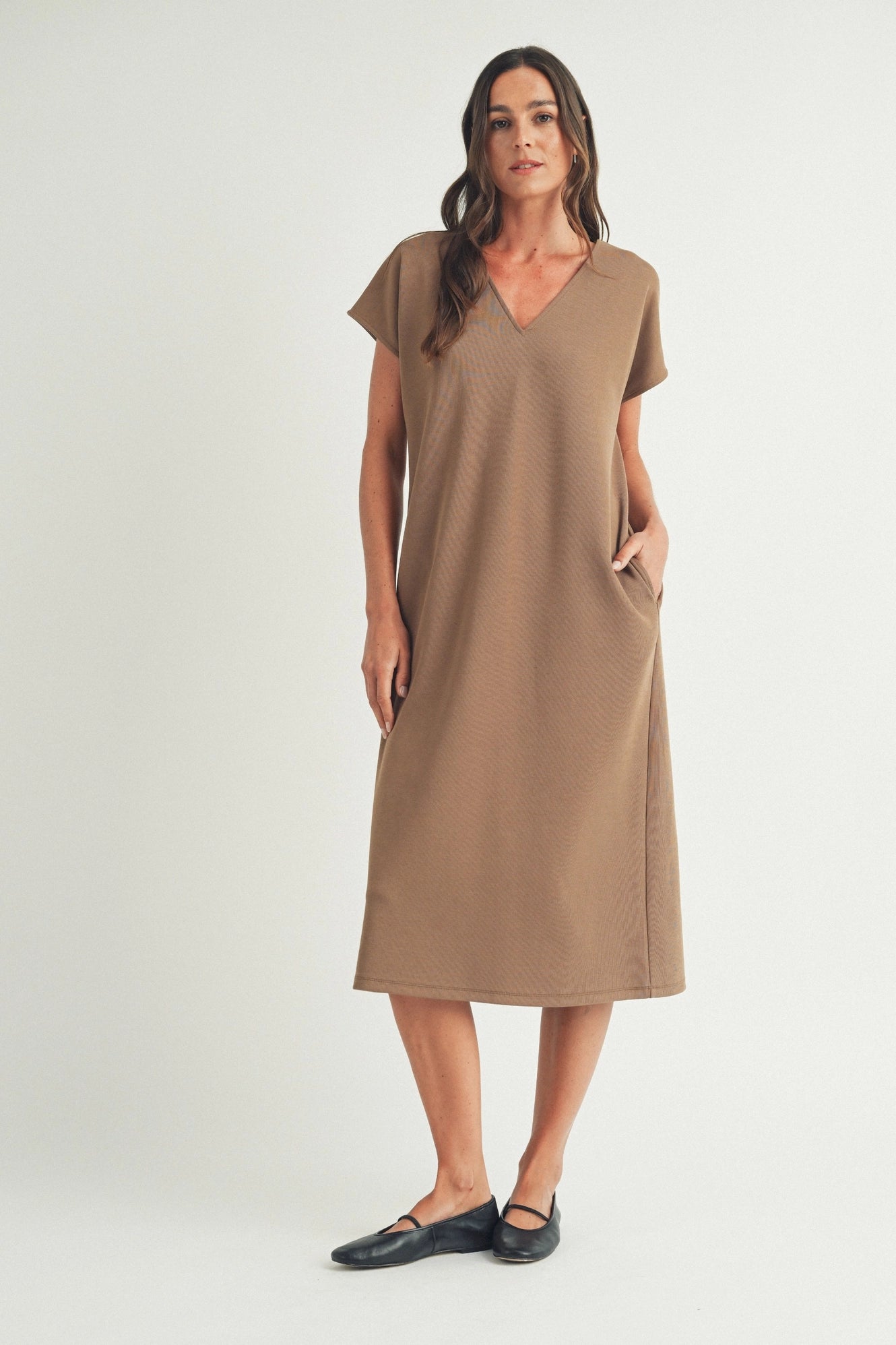 The Loverly Draped Maxi Dress - Brown