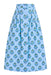 Blue floral patterned skirt on a white background