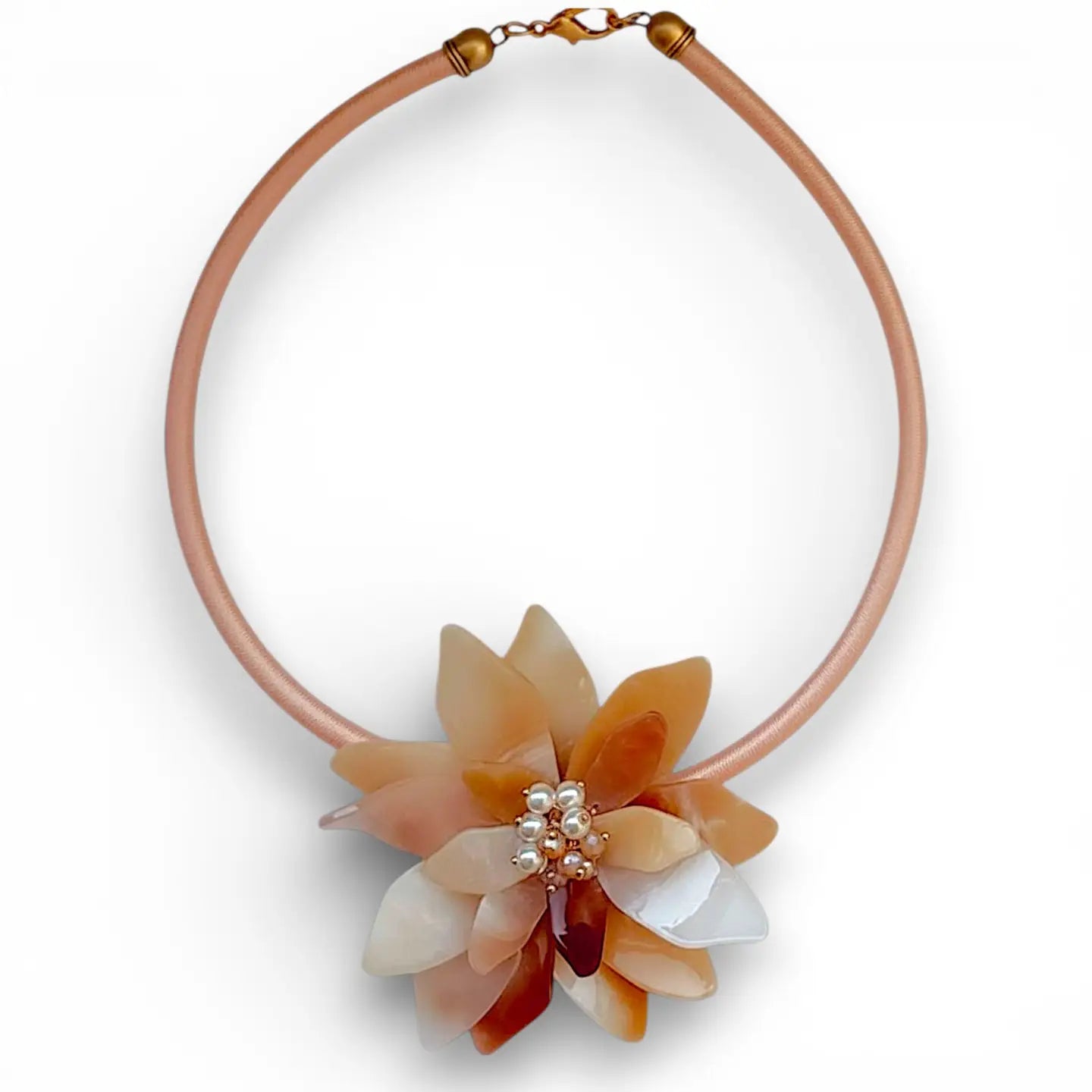 The Lotus Flower Collar Necklace - Neutral