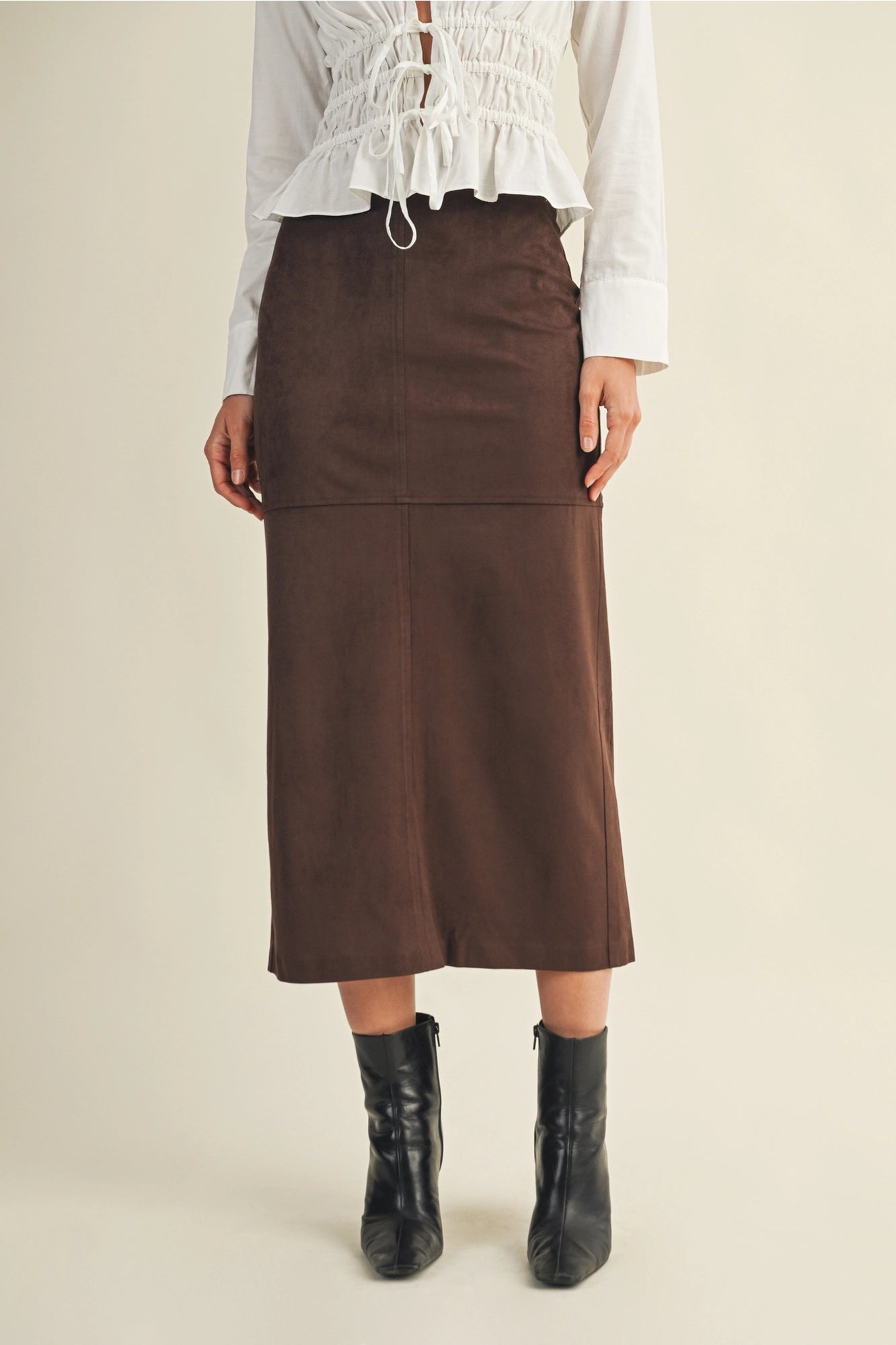 Sylvie Slit Suede Skirt - Three Colors