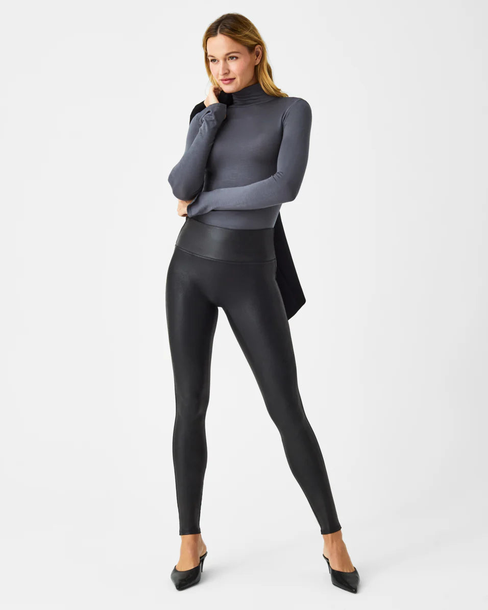 Faux Leather Leggings by Spanx - Black