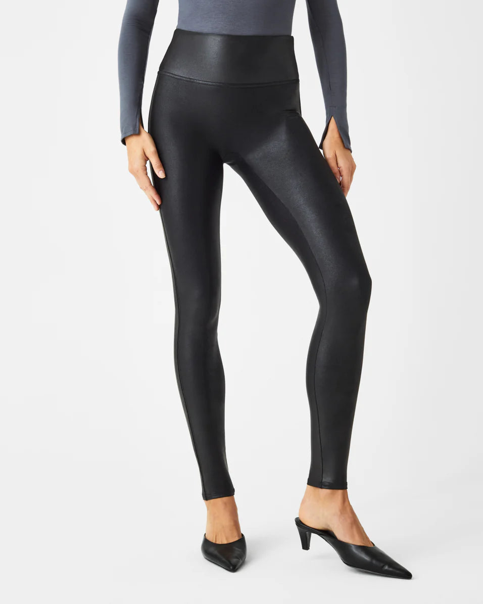 Faux Leather Leggings by Spanx - Black