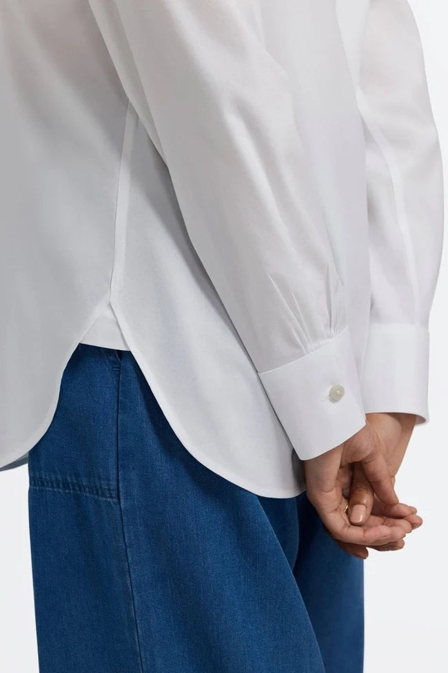 Meghan No Iron Pinpoint Long Sleeve Shirt - White