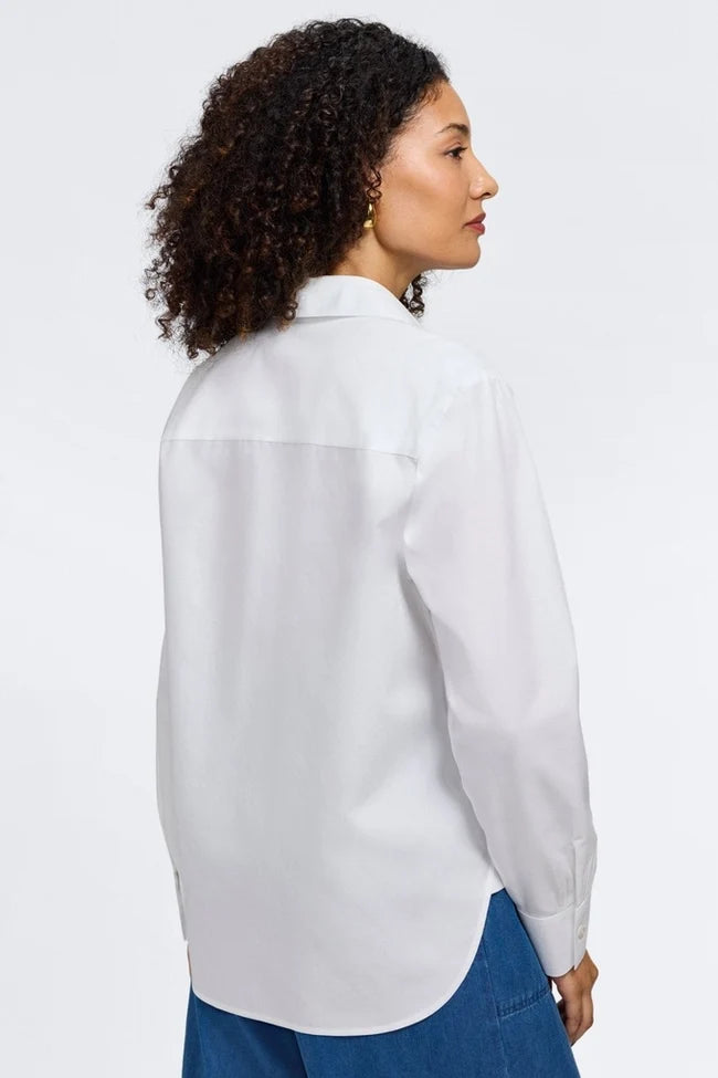 Meghan No Iron Pinpoint Long Sleeve Shirt - White