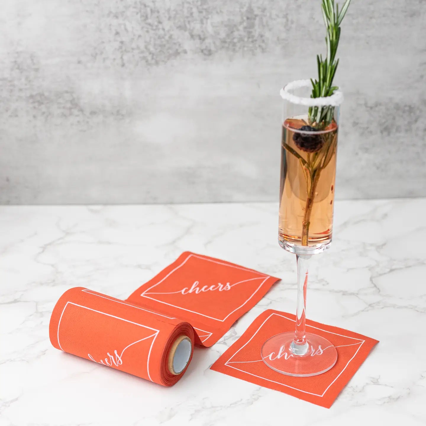 Late Sunset Cocktail Napkin Roll-  Sunset W/ White