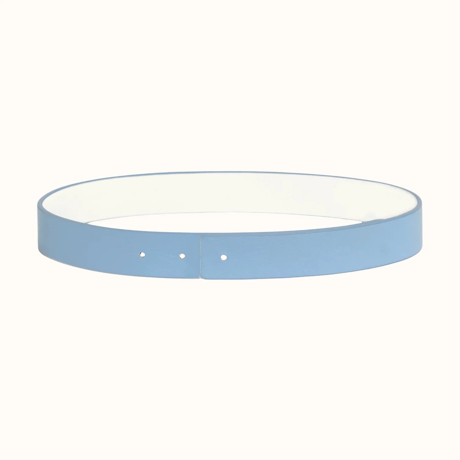 Light blue belt on a white background