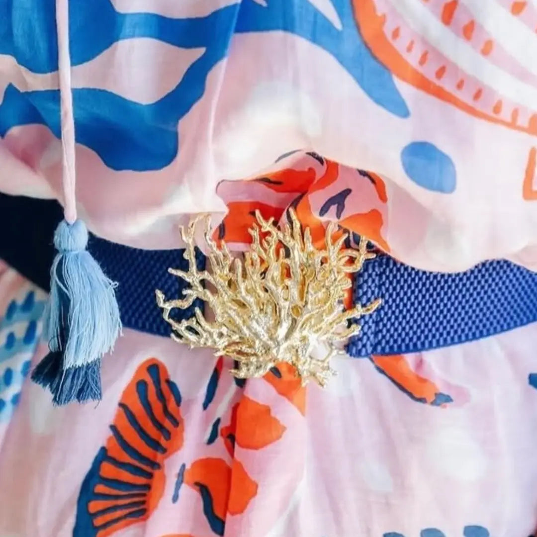 Coral Stretch Band Belt Buckle