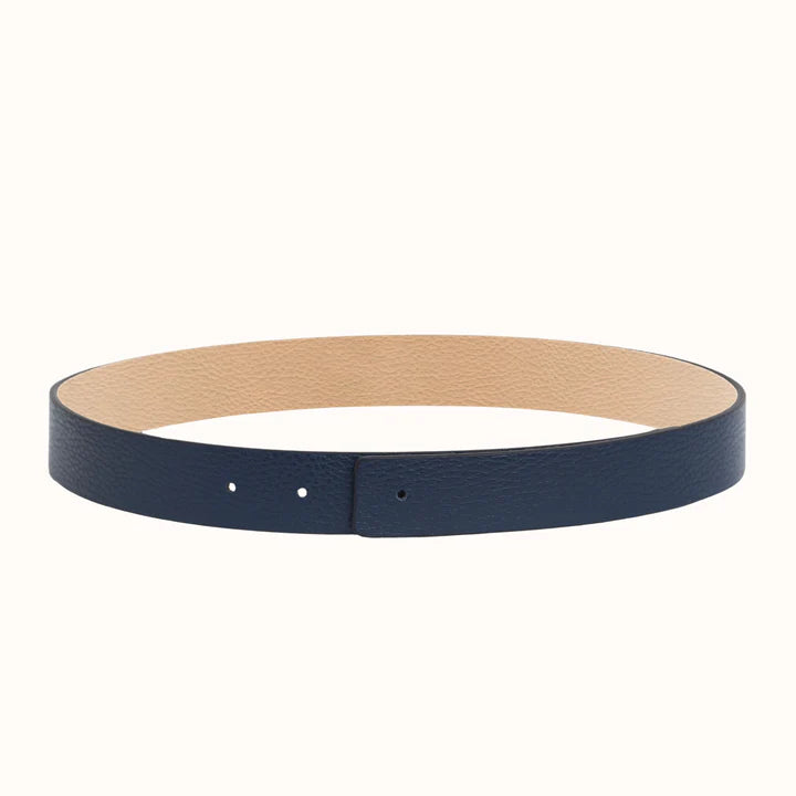 Virginia Blue / Honey Reversible Leather Belt