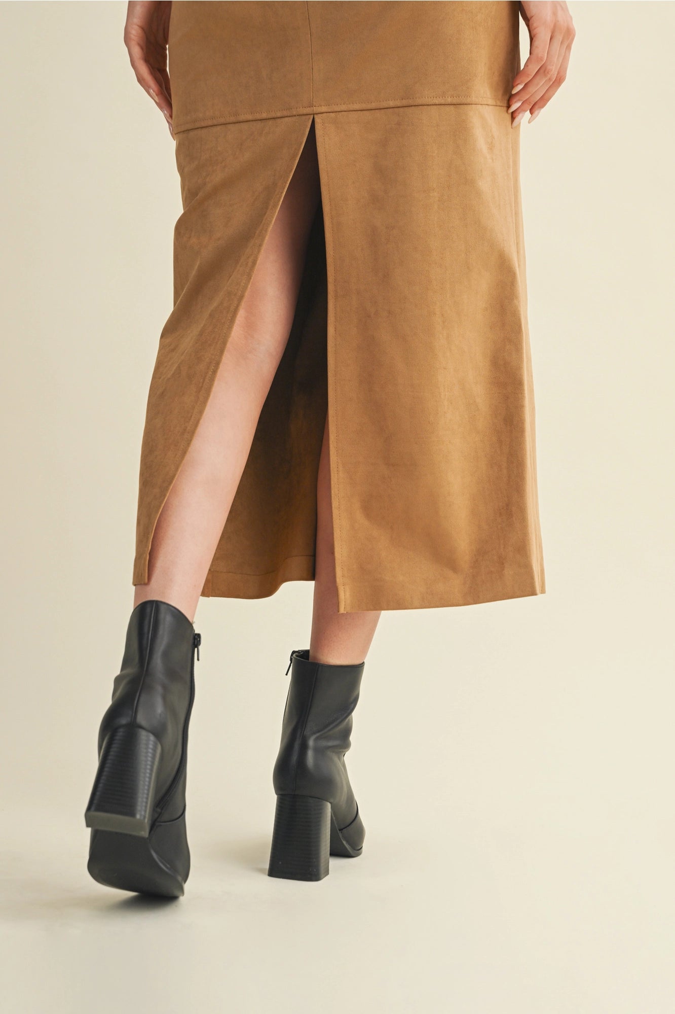 Sylvie Slit Suede Skirt - Three Colors