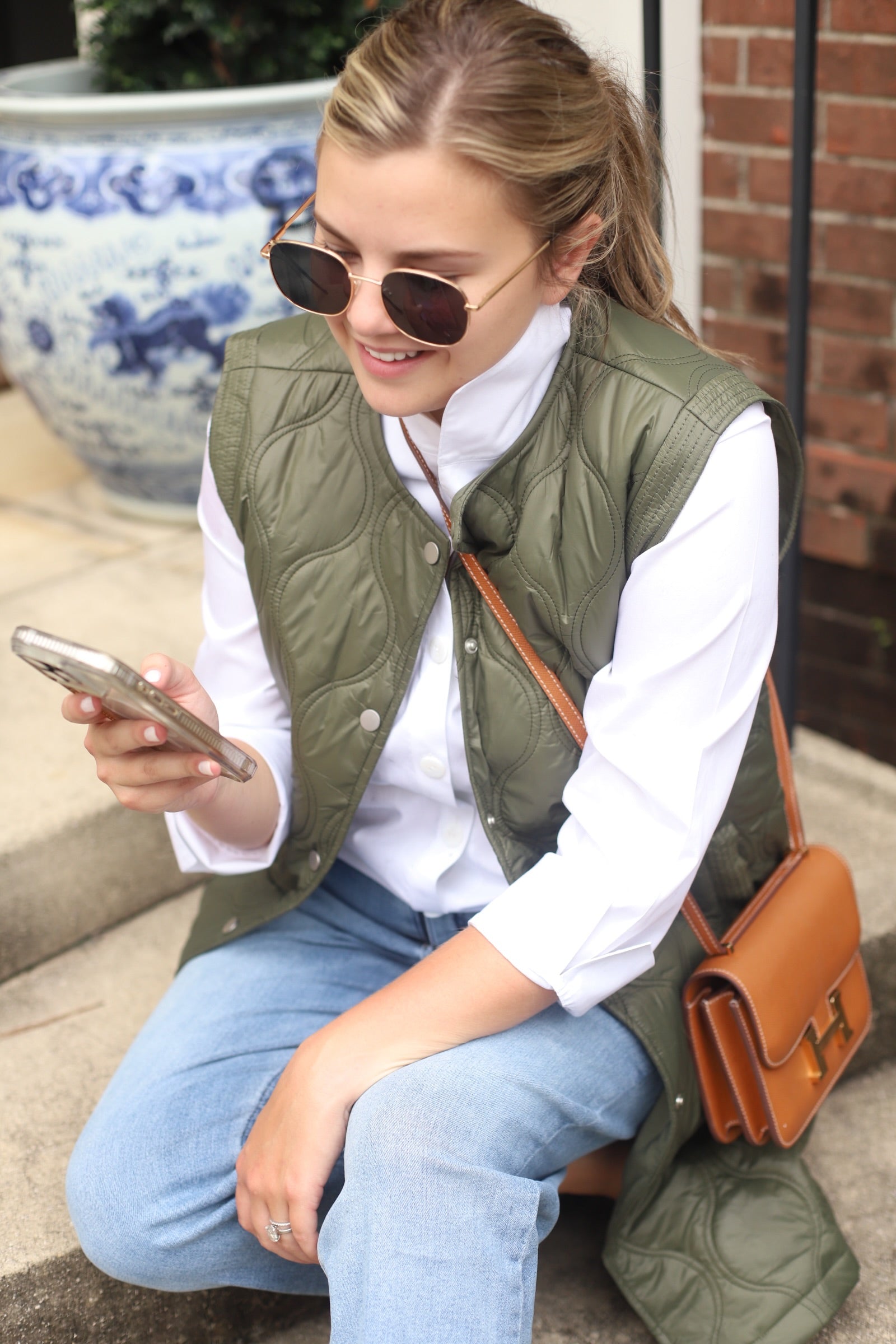 Quilted Vest Jacket - Olive