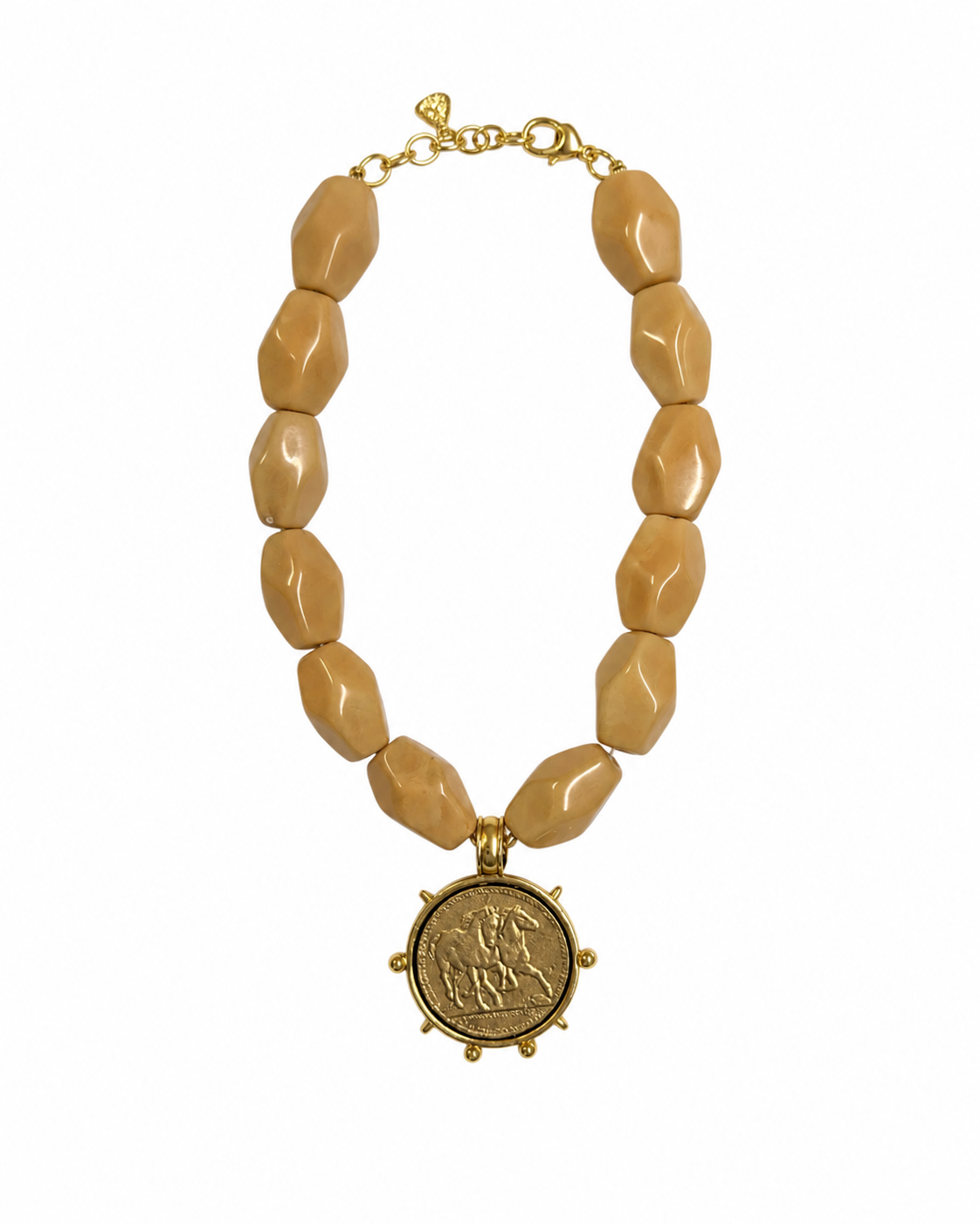 The Equine Coin Necklace - Brown