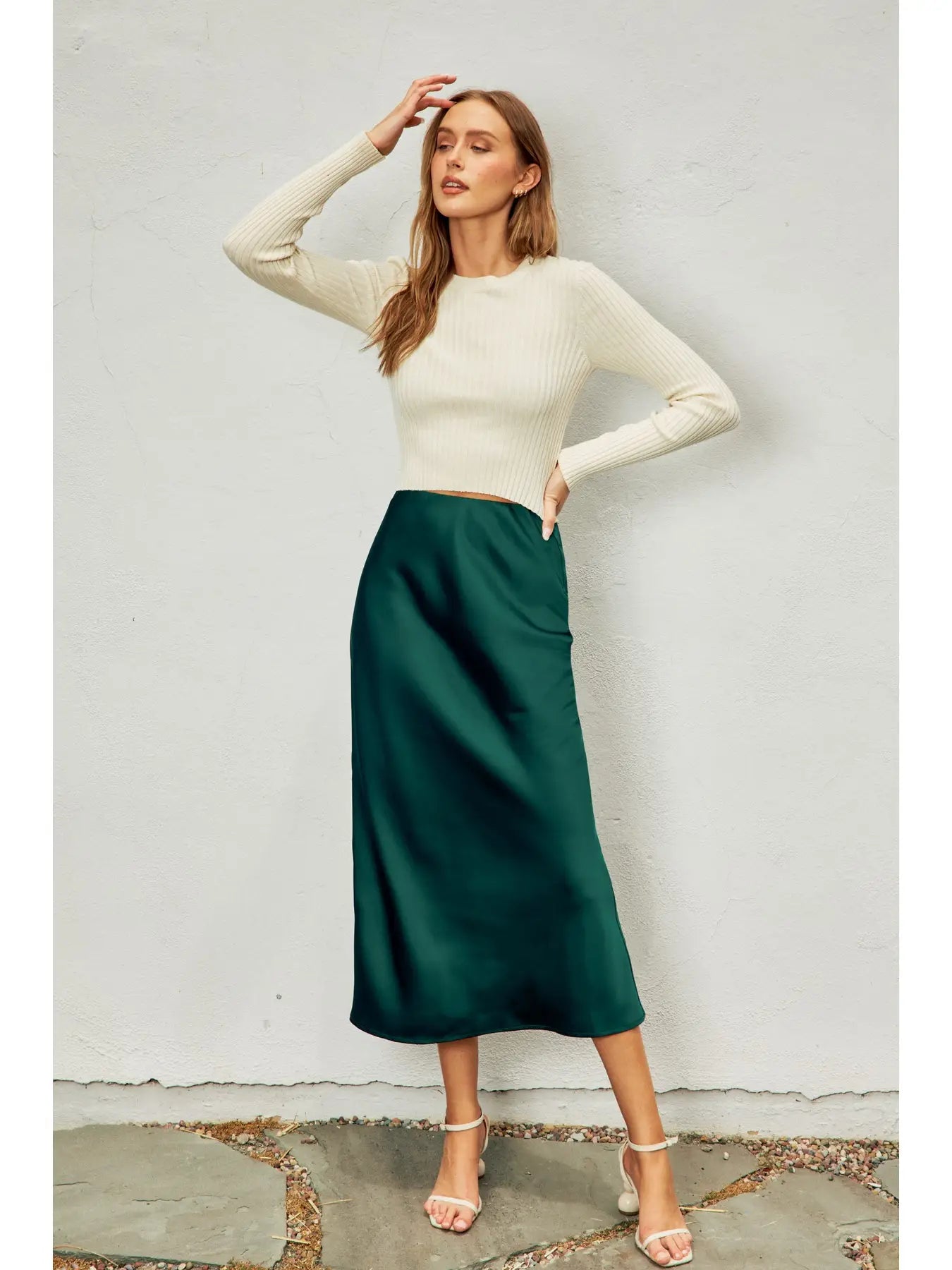 The Ninnie Midi Skirt - Dark Green