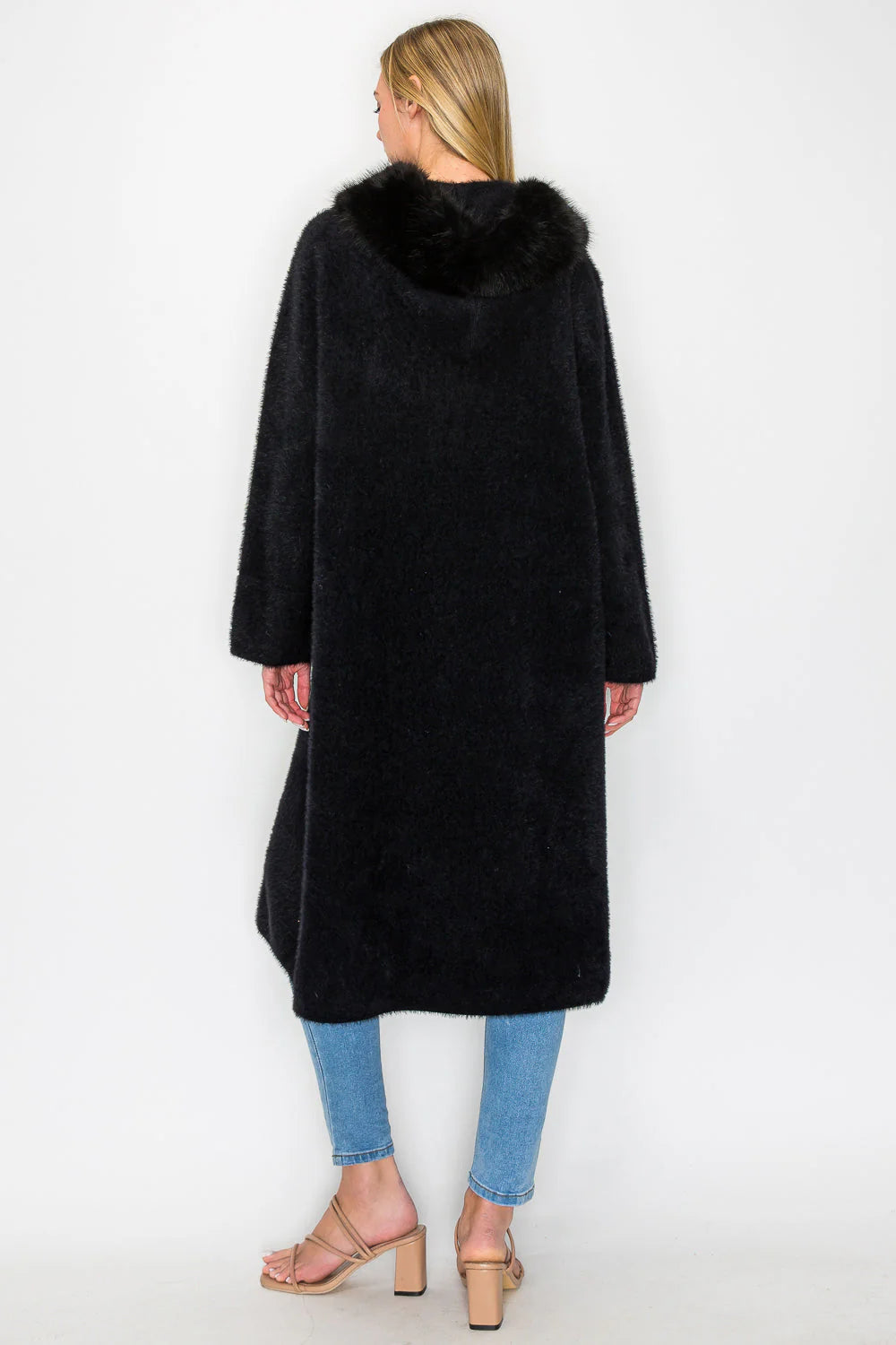 Suraya Brushed Coat with Fur -  Four Colors