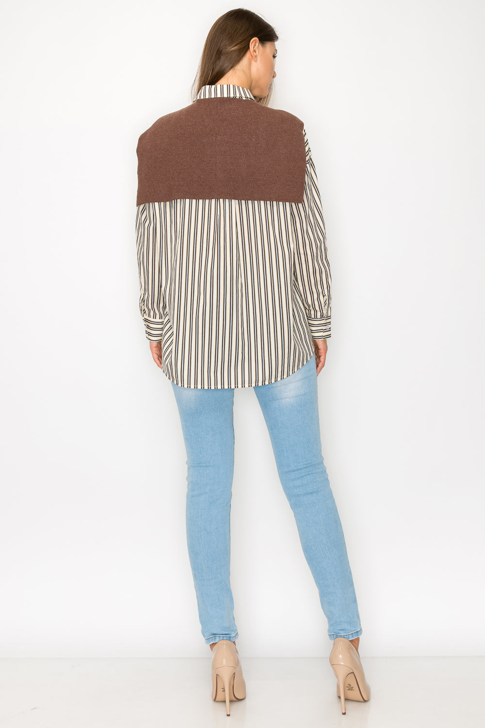 Striped Blouse- Brown