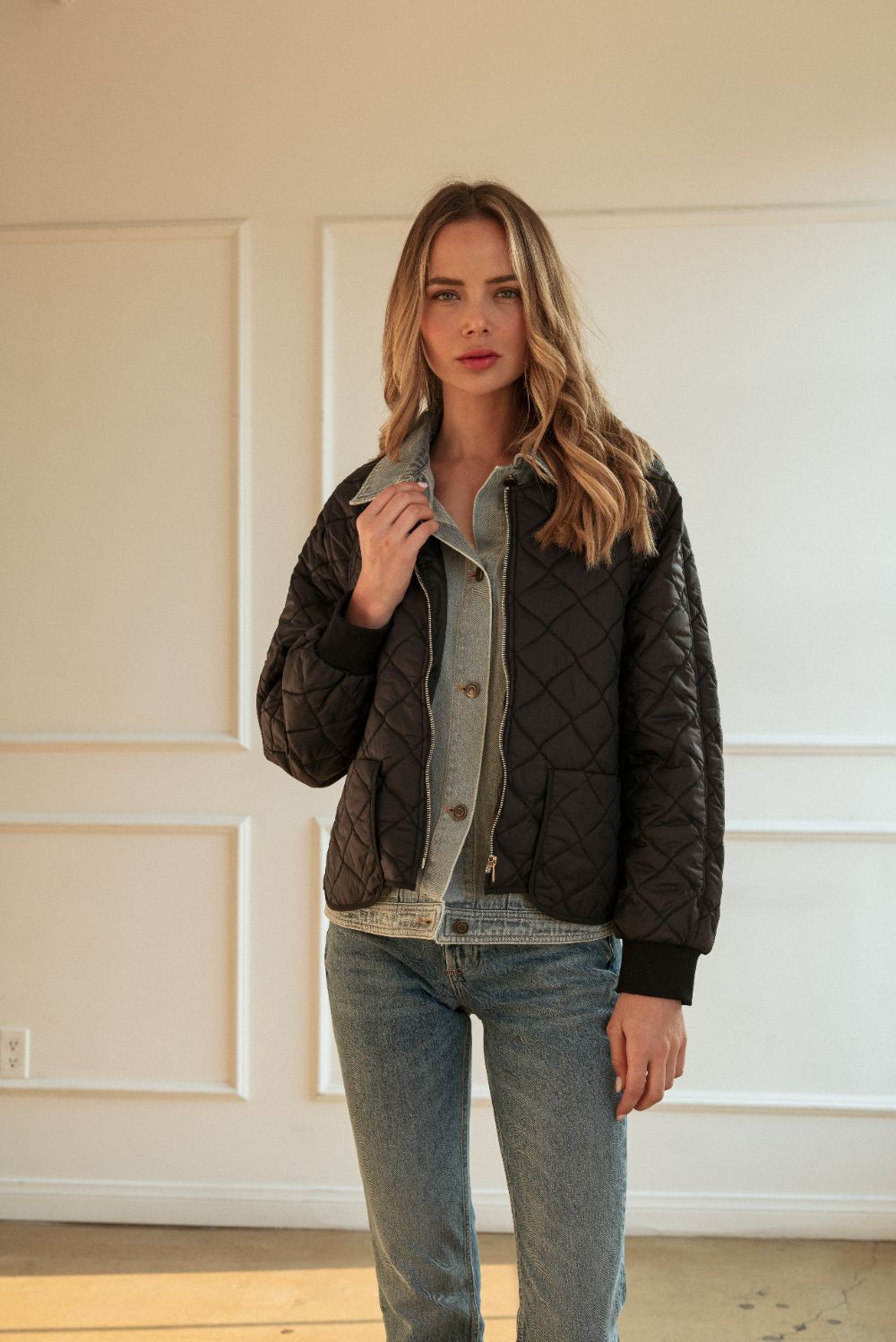 The Janiel Denim Jacket - Black/Denim