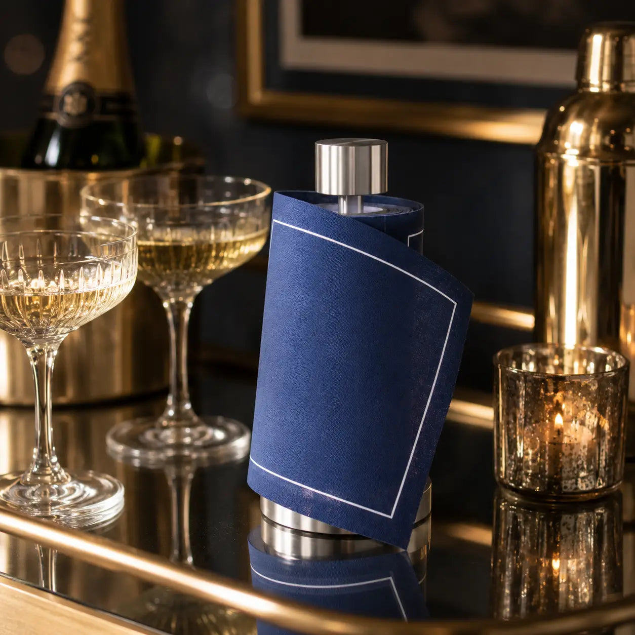 Cocktail Napkin Roll - Solid Mystic Blue