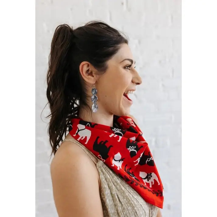 Spirit Bulldog in Red Bandana Scarf