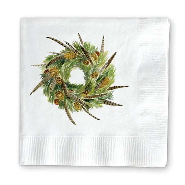 Pheasant Wreath Cocktail Napkins