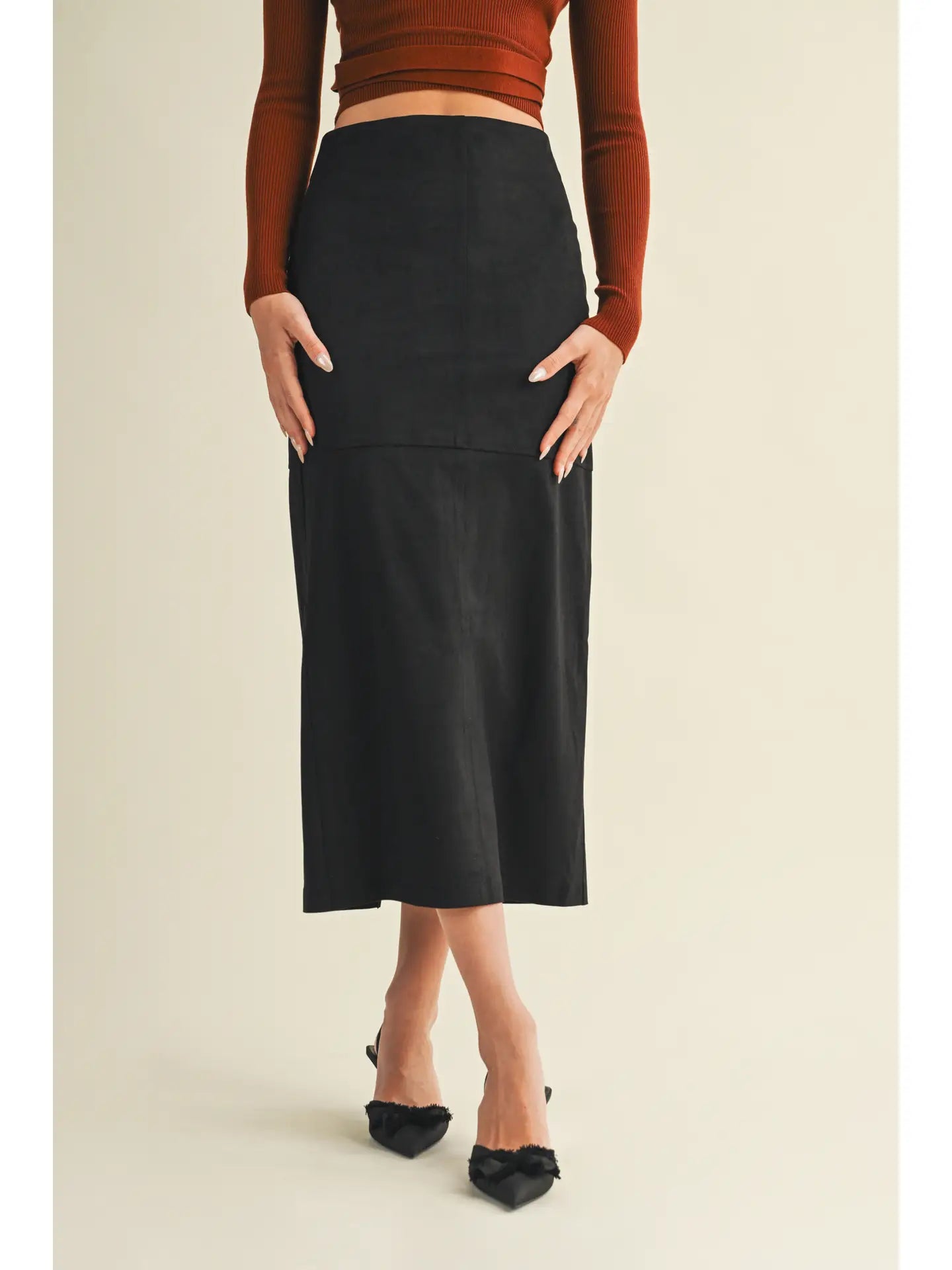 Sylvie Slit Suede Skirt - Three Colors