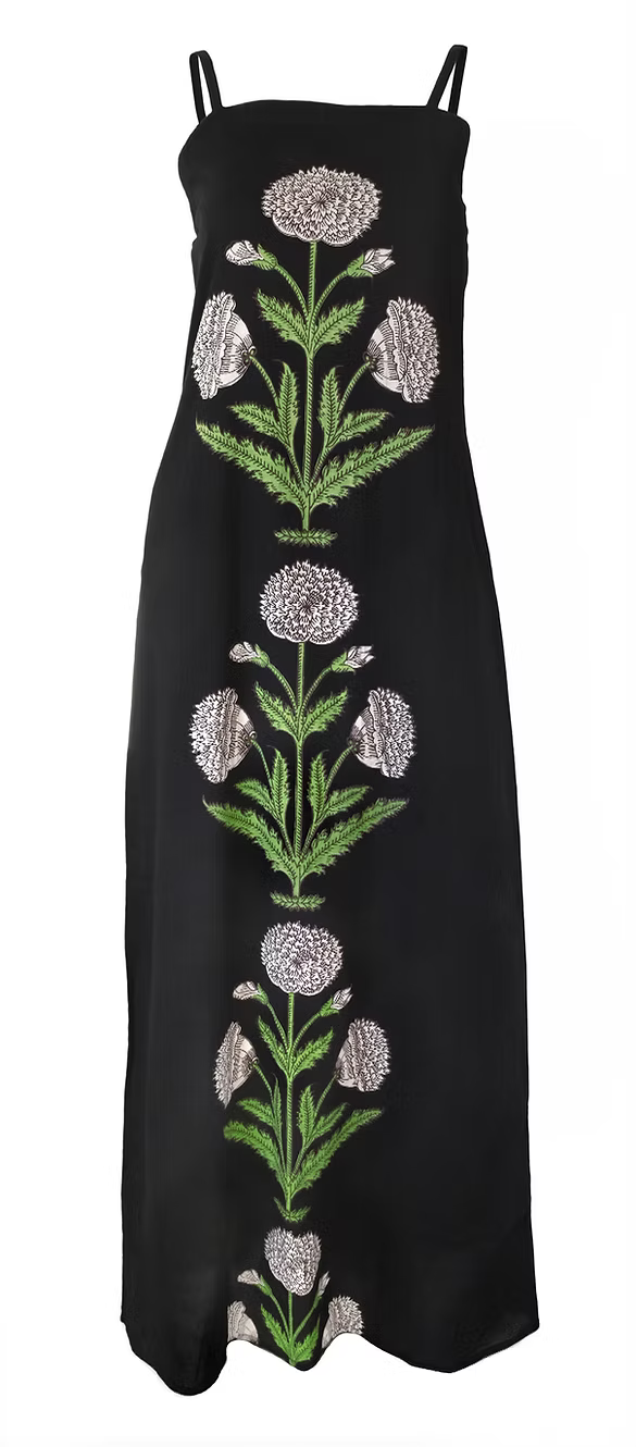 The Sarah Ann - Black with White Florals