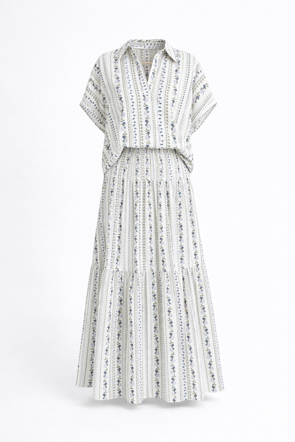 French Floral Tier Maxi Skirt