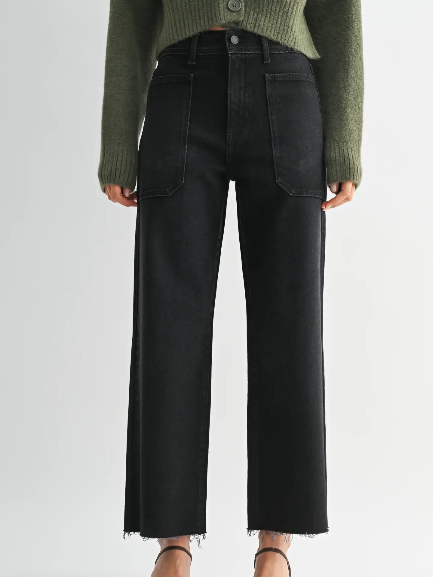 High Rise Utility Wide Leg - Washed Black