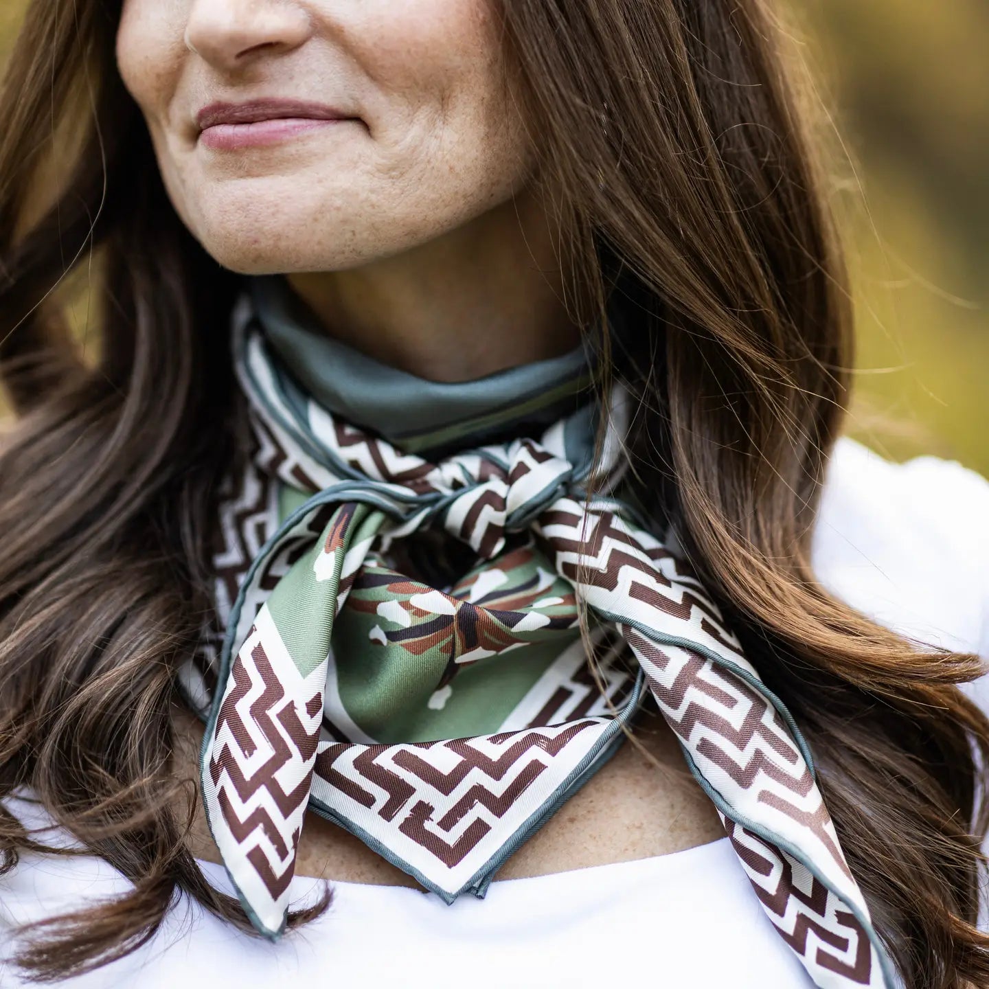 Olive Pheasant Watch Silk Scarf