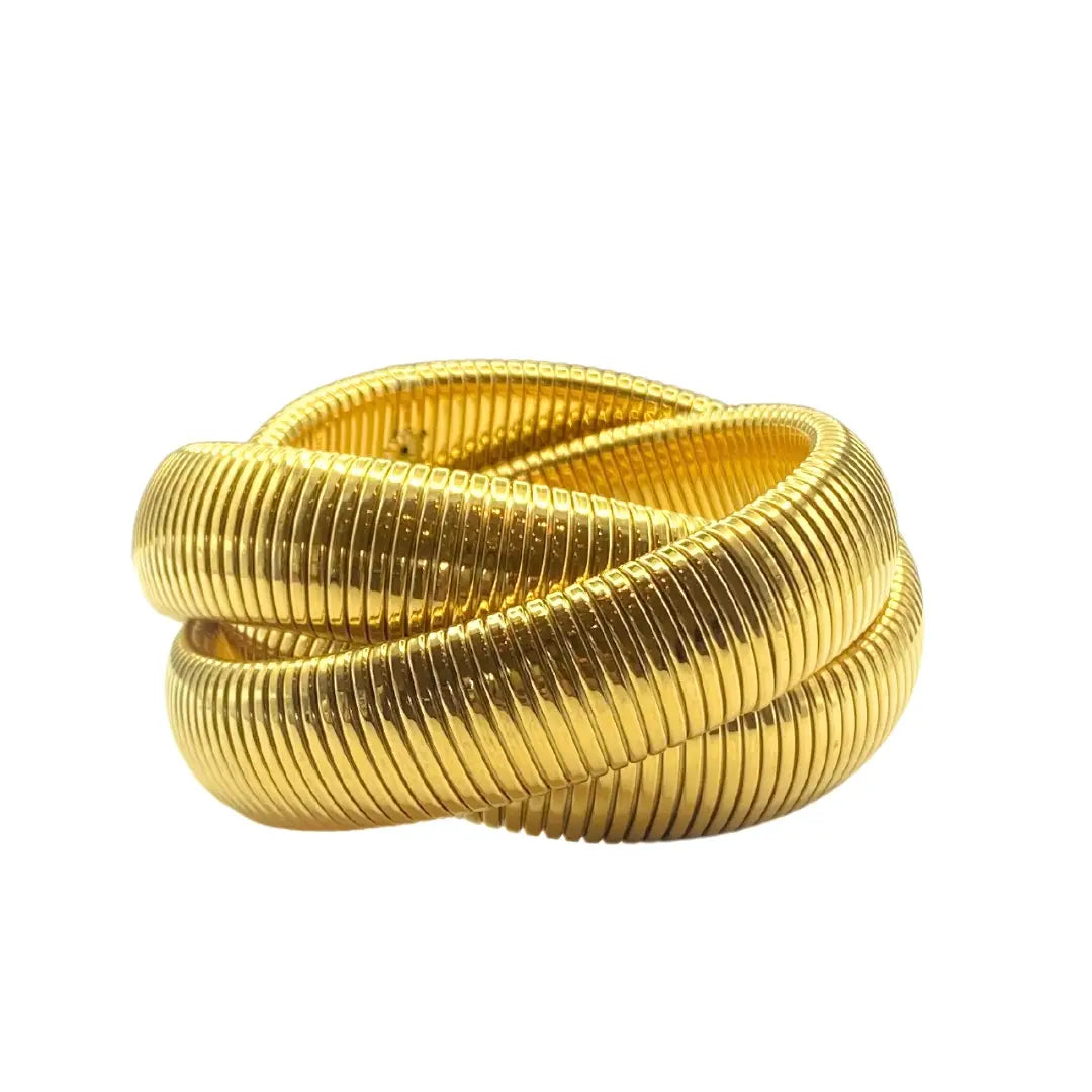 Gold Twisted Cobra Bracelet- Large