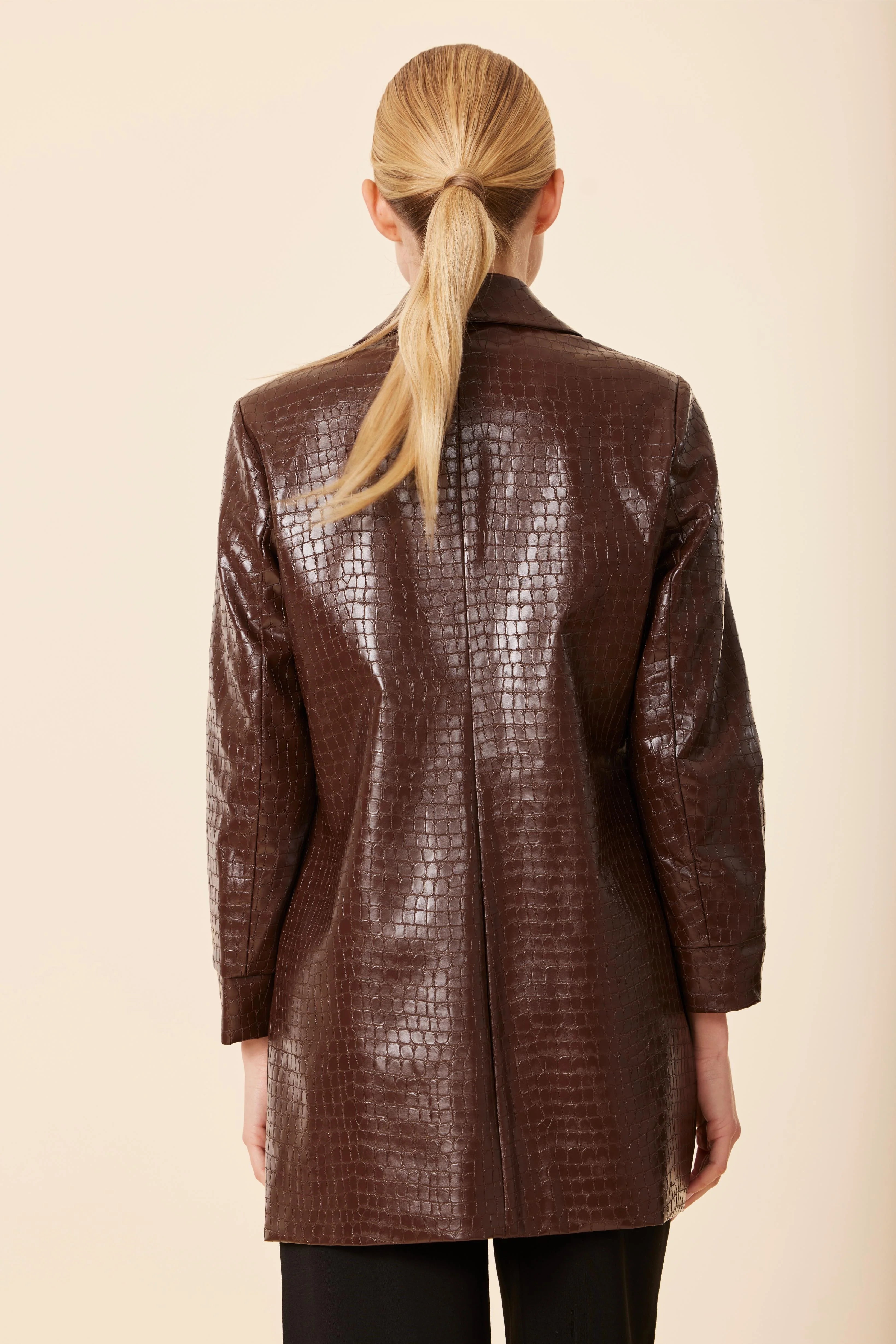 Vegan Leather Croc Jacket - Two Colors