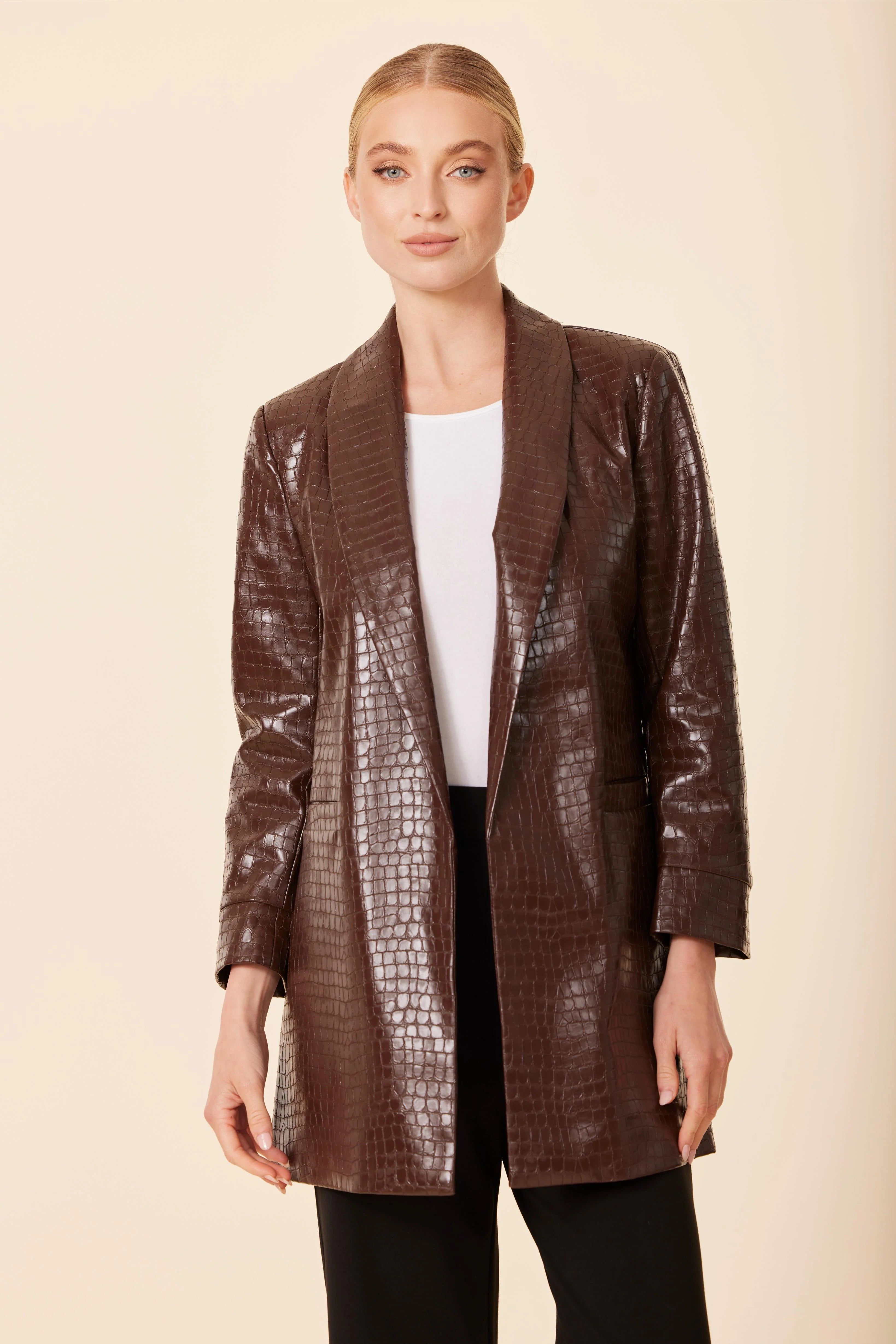 Vegan Leather Croc Jacket - Two Colors