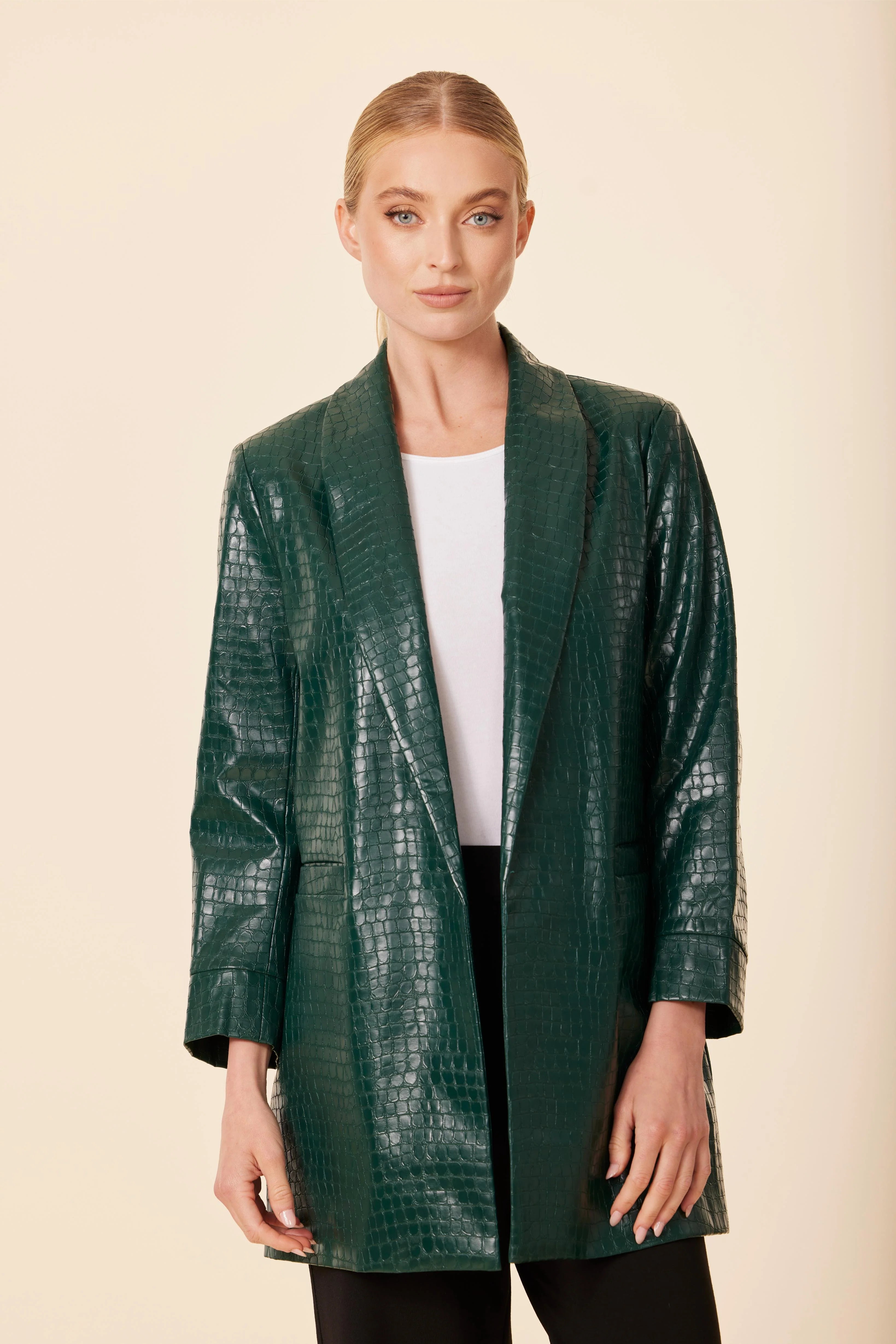 Vegan Leather Croc Jacket - Two Colors