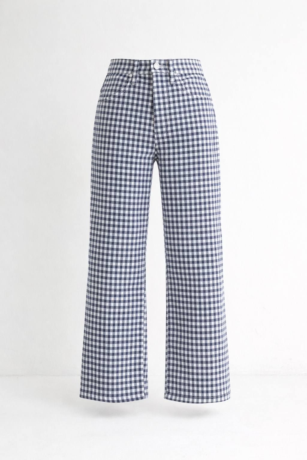 Barrel Jean Twist Denim - Navy Gingham