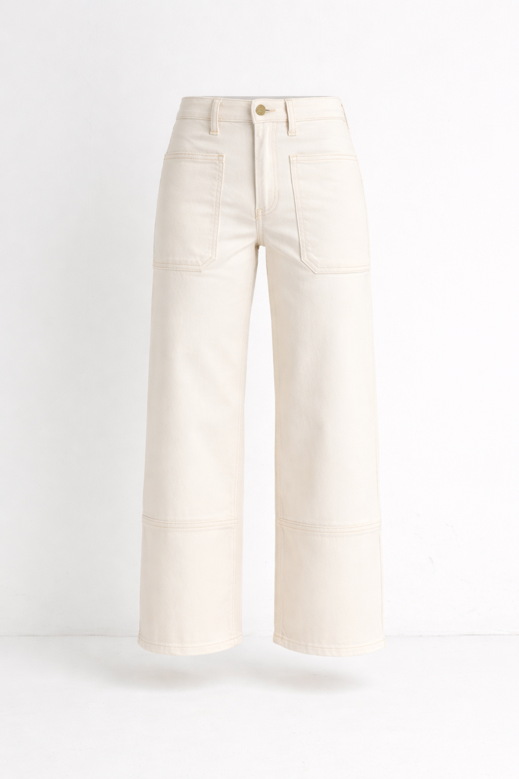 High Rise Cropped Wide Leg - Off White