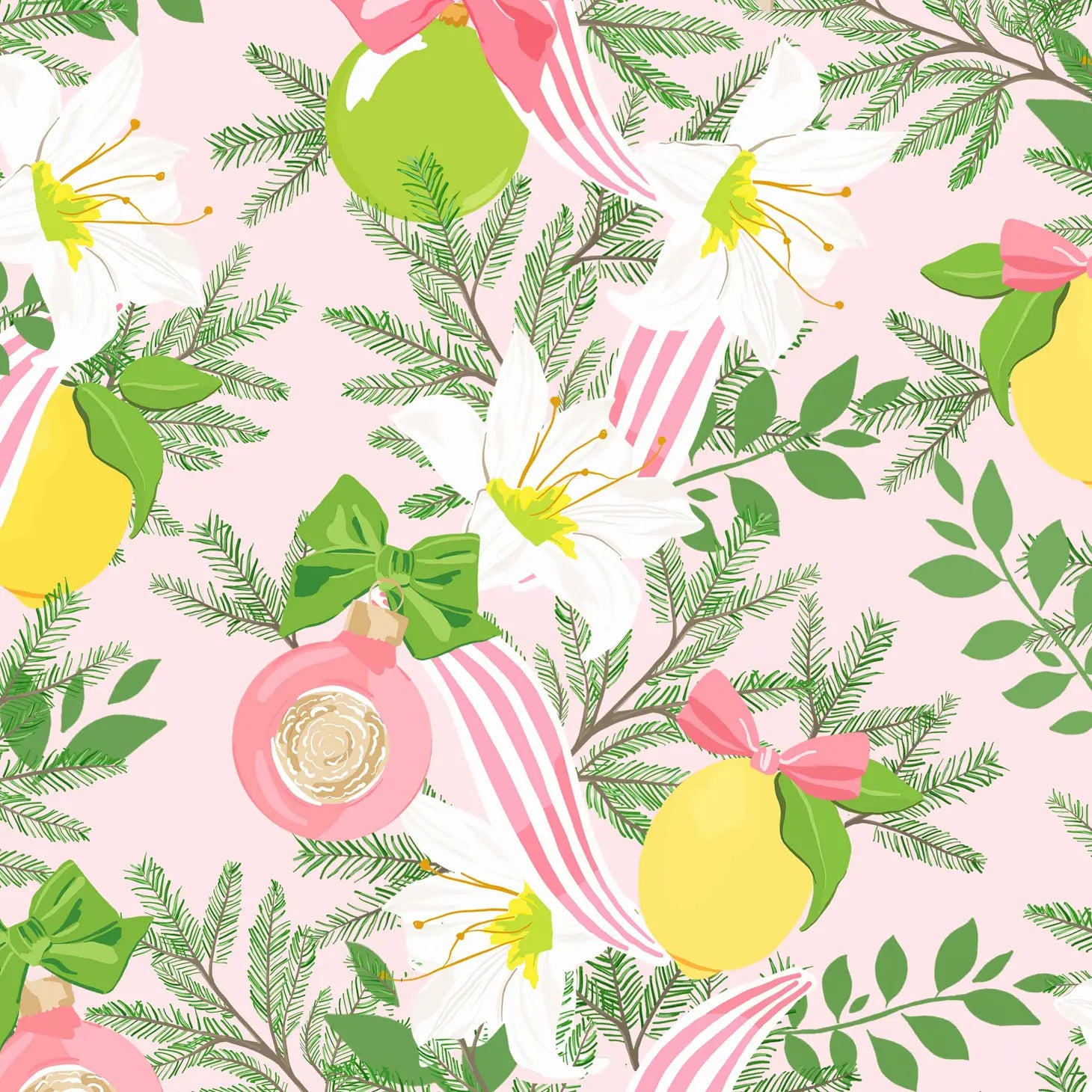 Ribbons & Lemons Holiday Paper Placemat Sheets, Pink