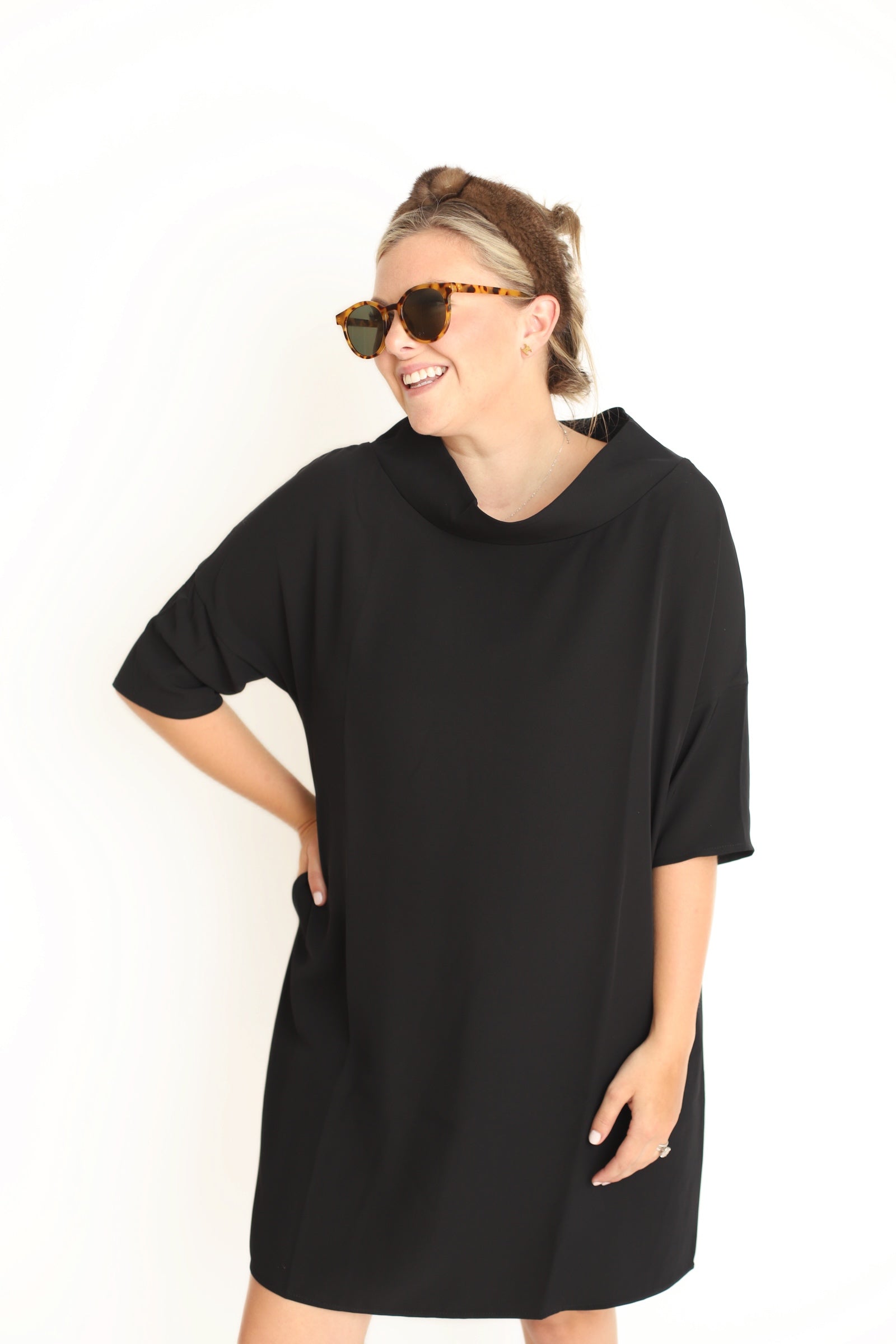 The Audrey Shift Dress- Black