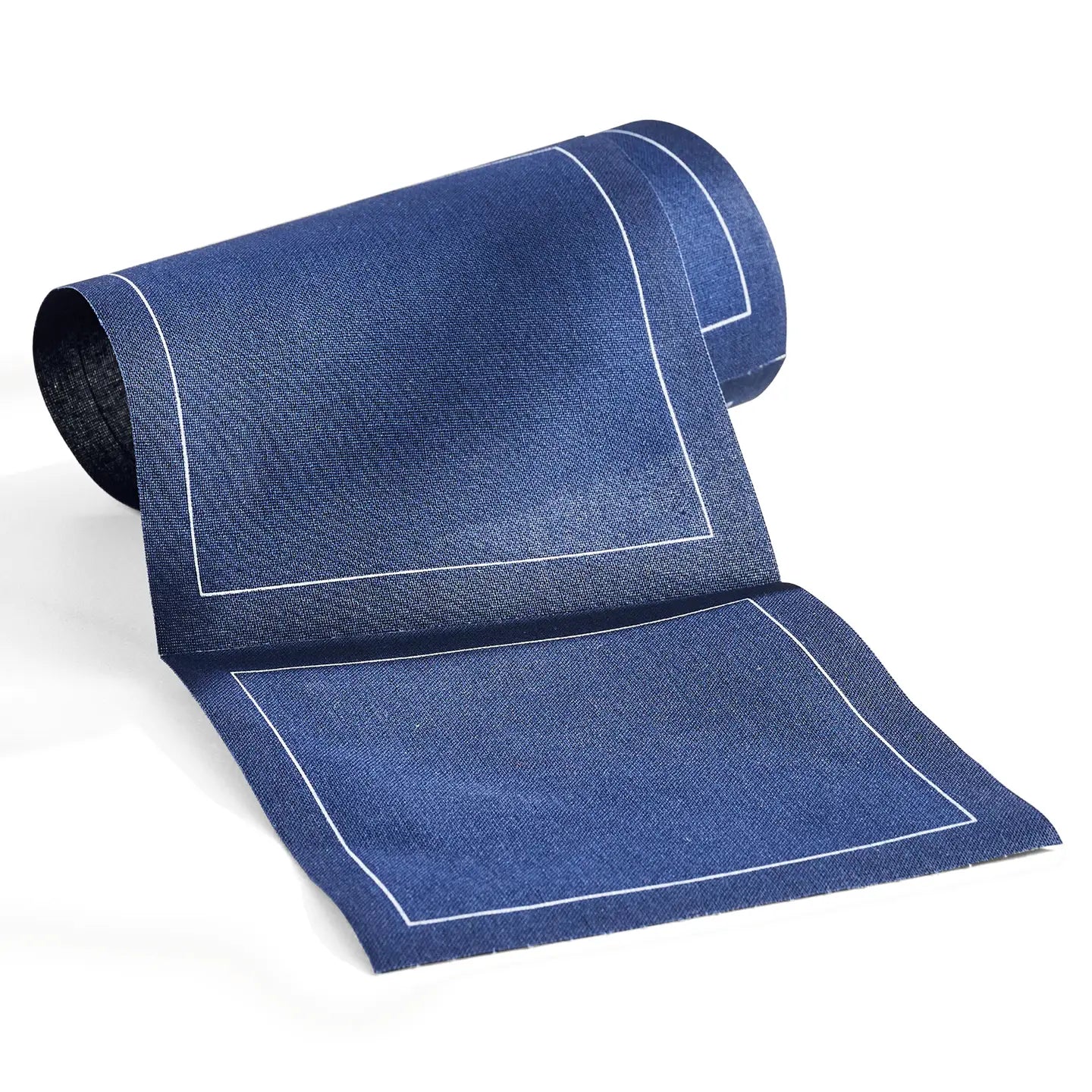 Cocktail Napkin Roll - Midnight City (Navy) w/ White