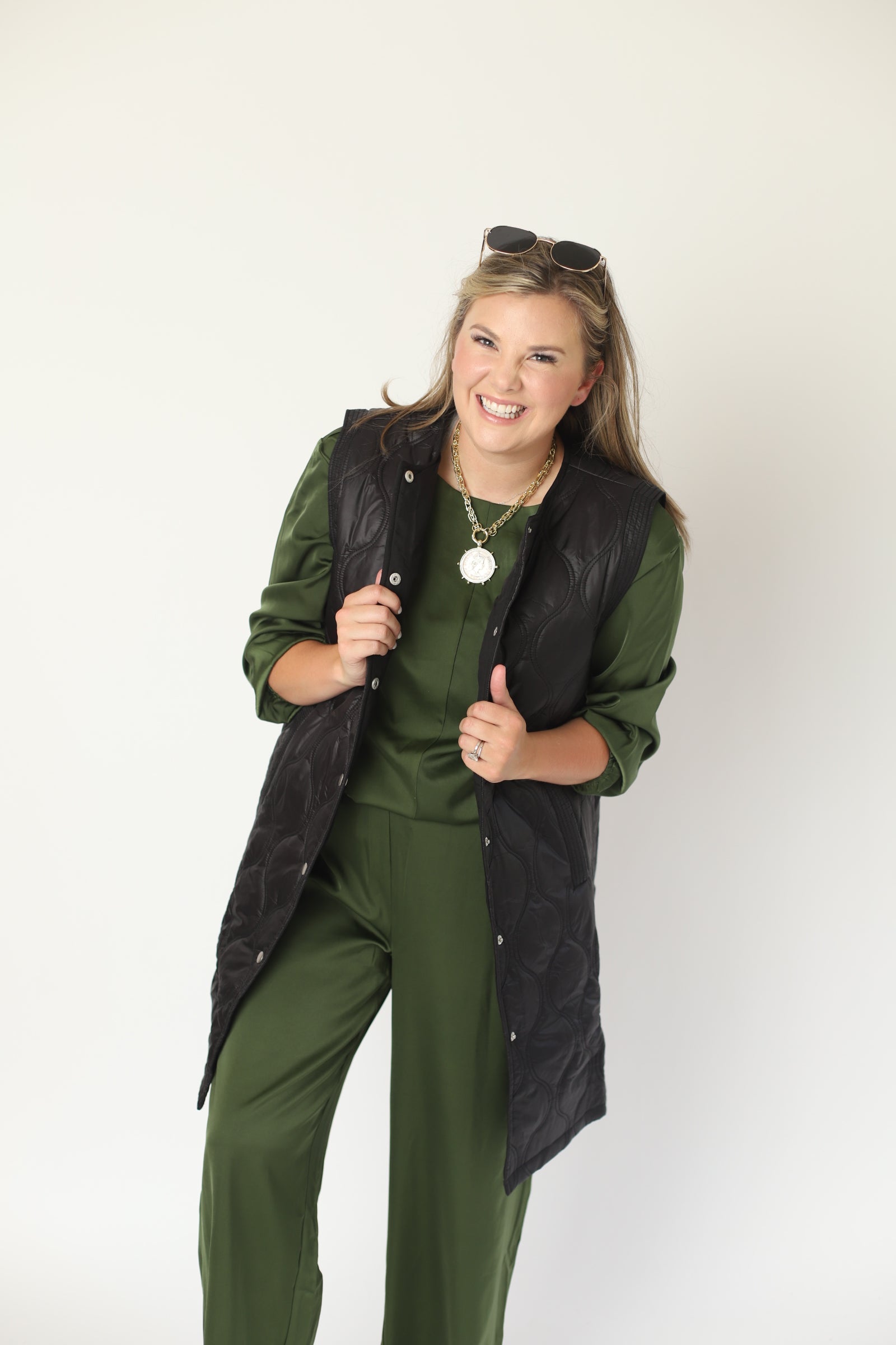 Quilted Vest Jacket - Black