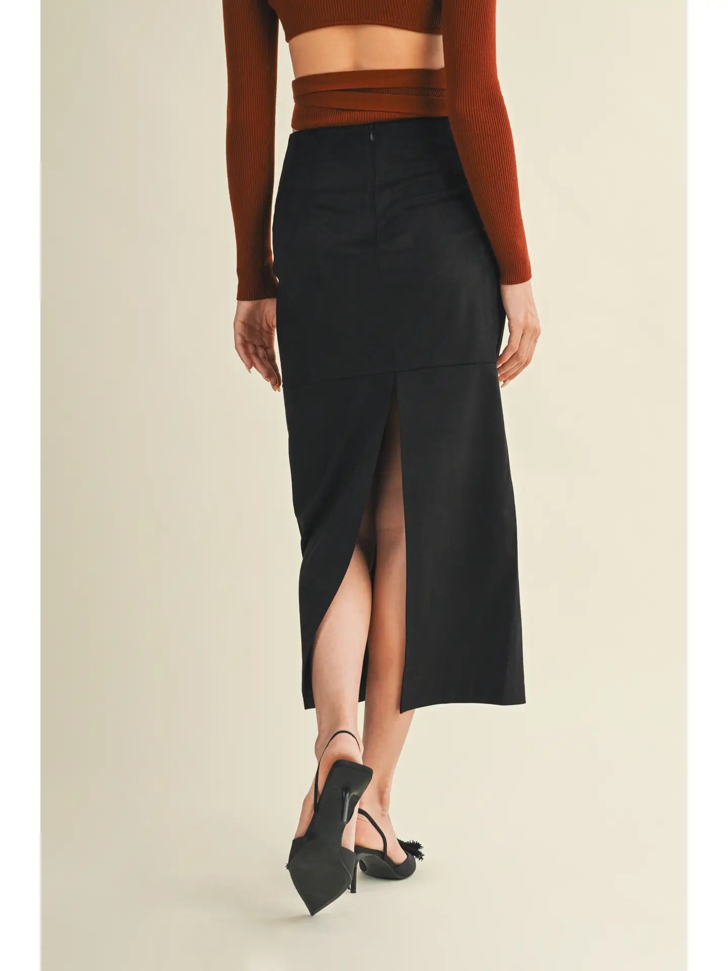 Sylvie Slit Suede Skirt - Three Colors