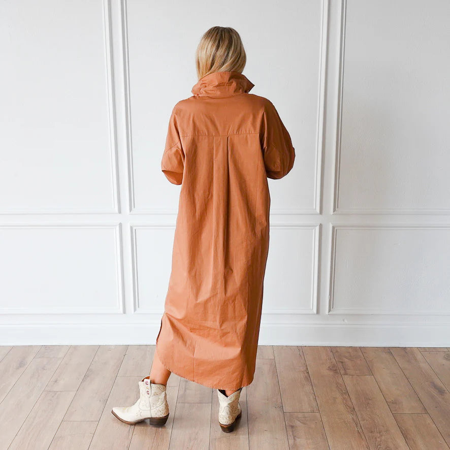 Dani Dress - Cocoa and Blue