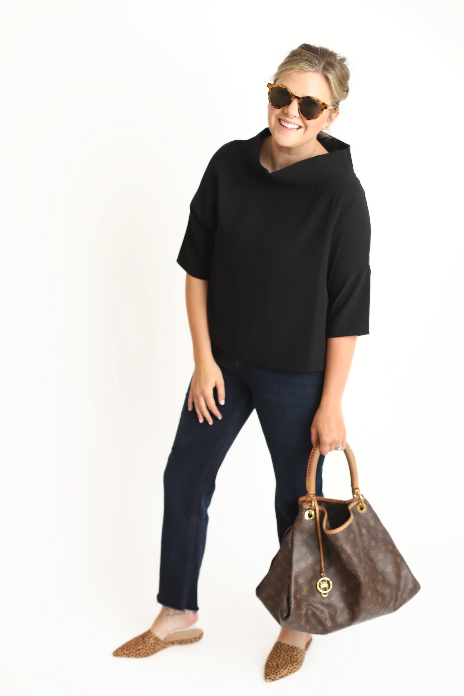 The Audrey Blouse-  Black