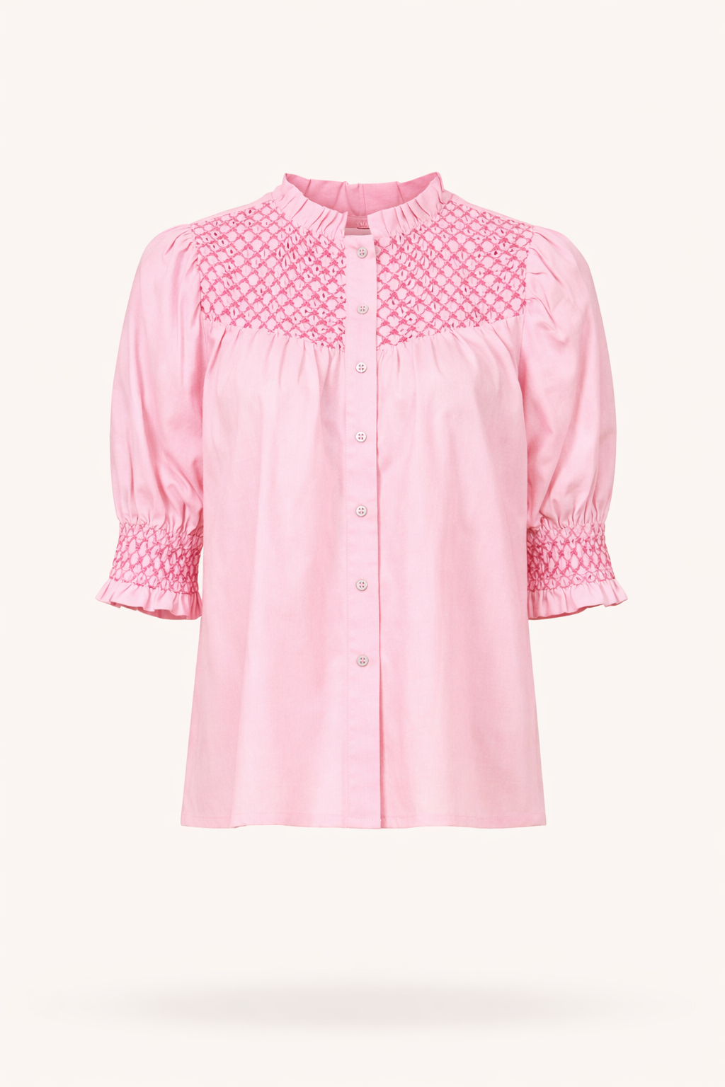 The Emmeline Embroidered Button Down Blouse