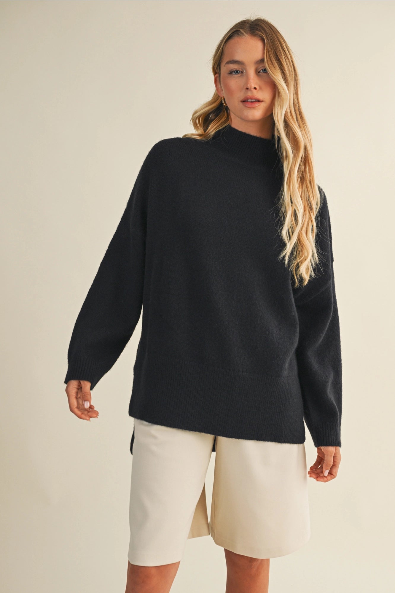 The Martin Mock Neck Sweater Top - Two Colors