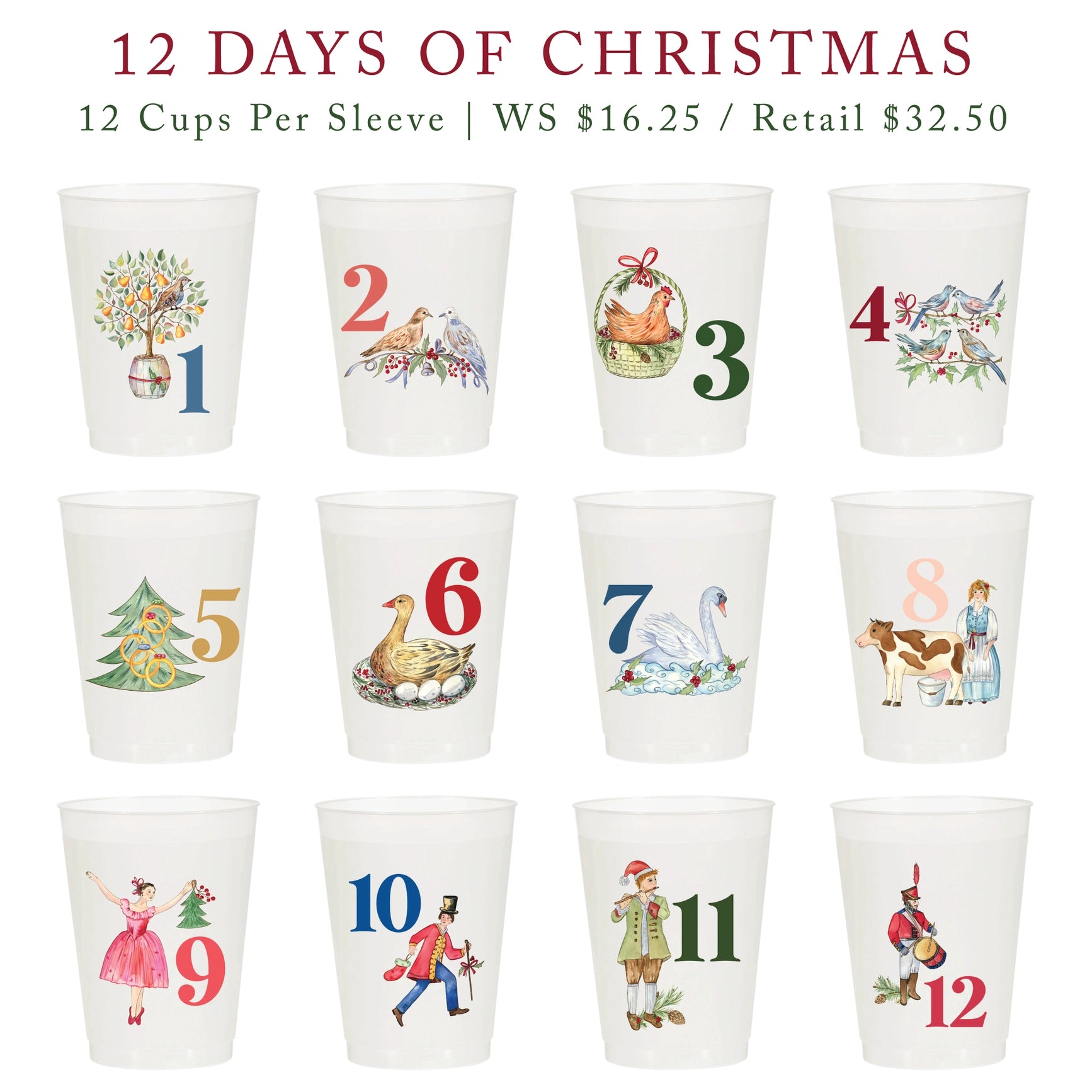 Holiday Frosted Cups- 12 Days of Christmas